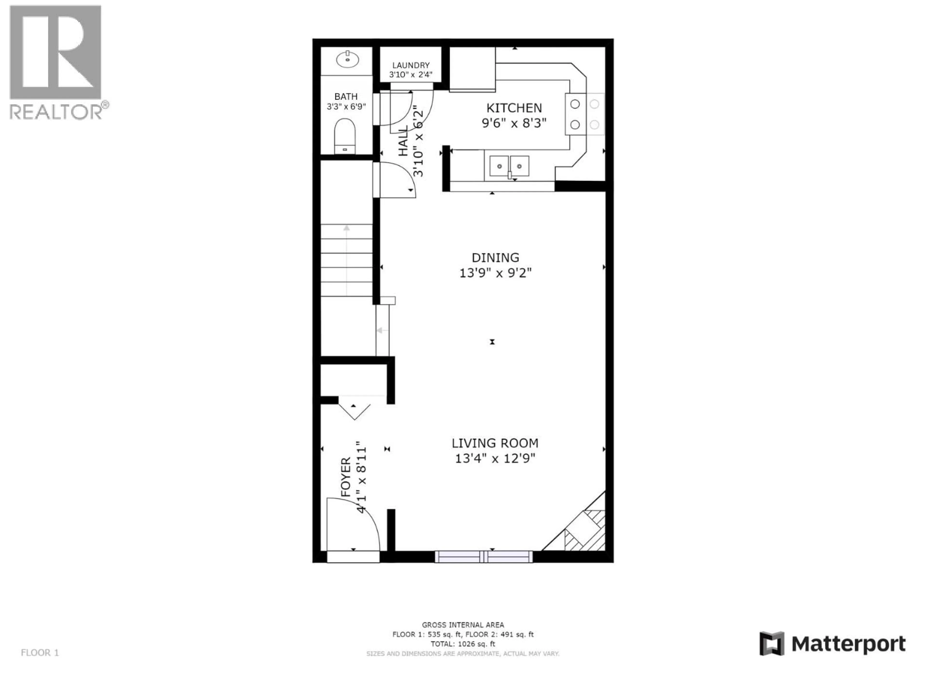 Floor plan for 202 - 1607 43 AVENUE, Vernon British Columbia V1T9R9