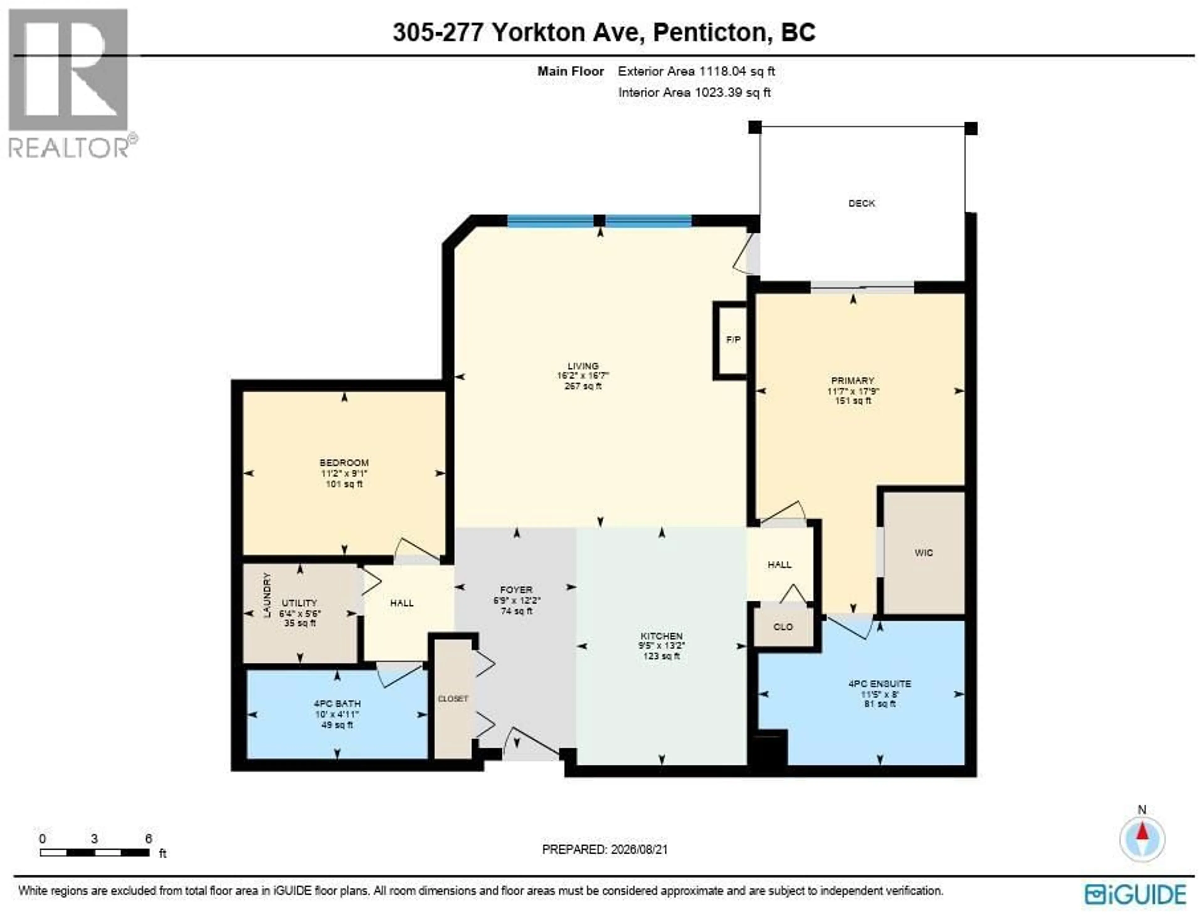 Floor plan for 305 - 277 YORKTON AVENUE, Penticton British Columbia V2A3V4