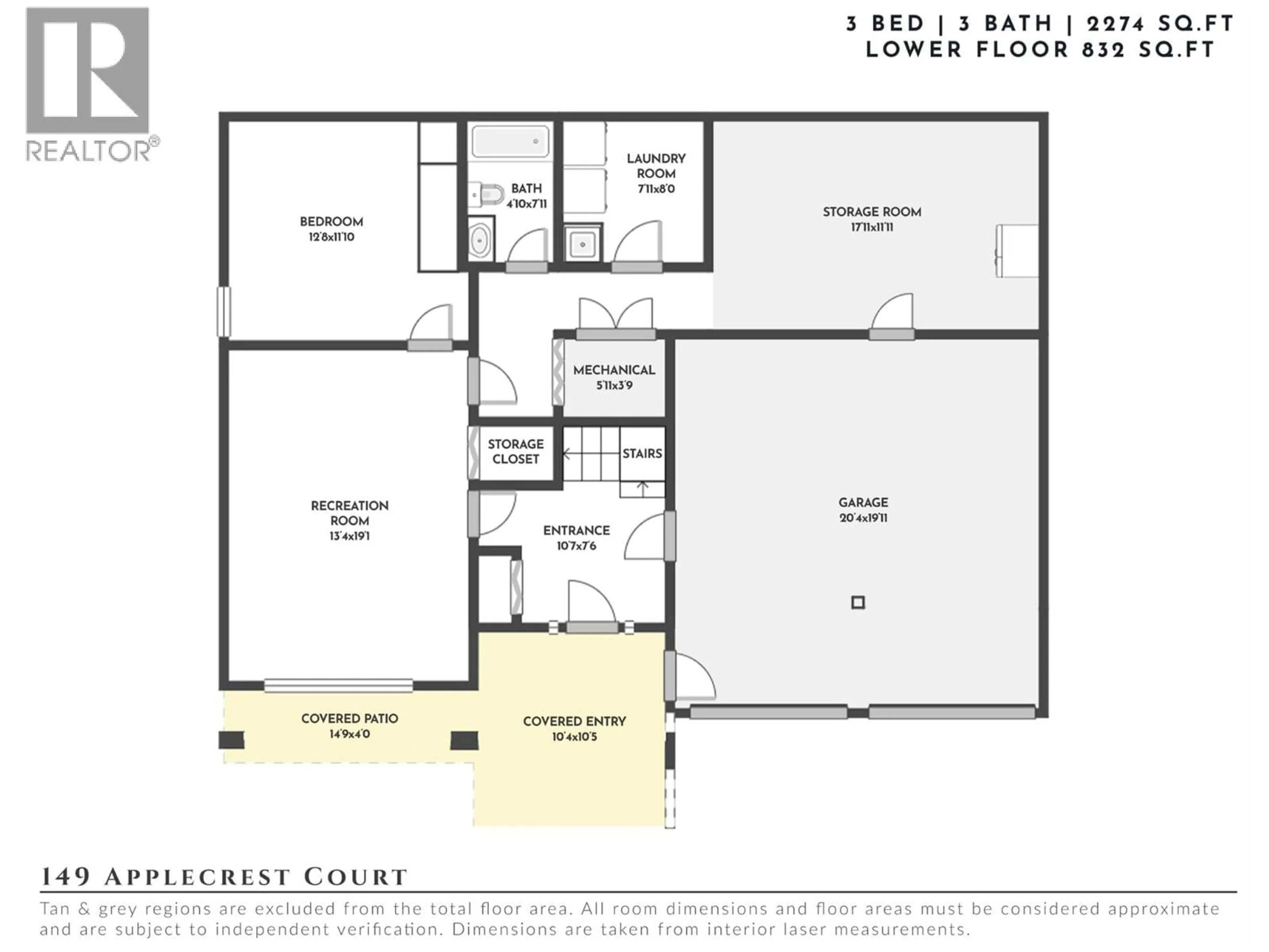 Floor plan for 149 APPLECREST COURT, Kelowna British Columbia V1V1W6