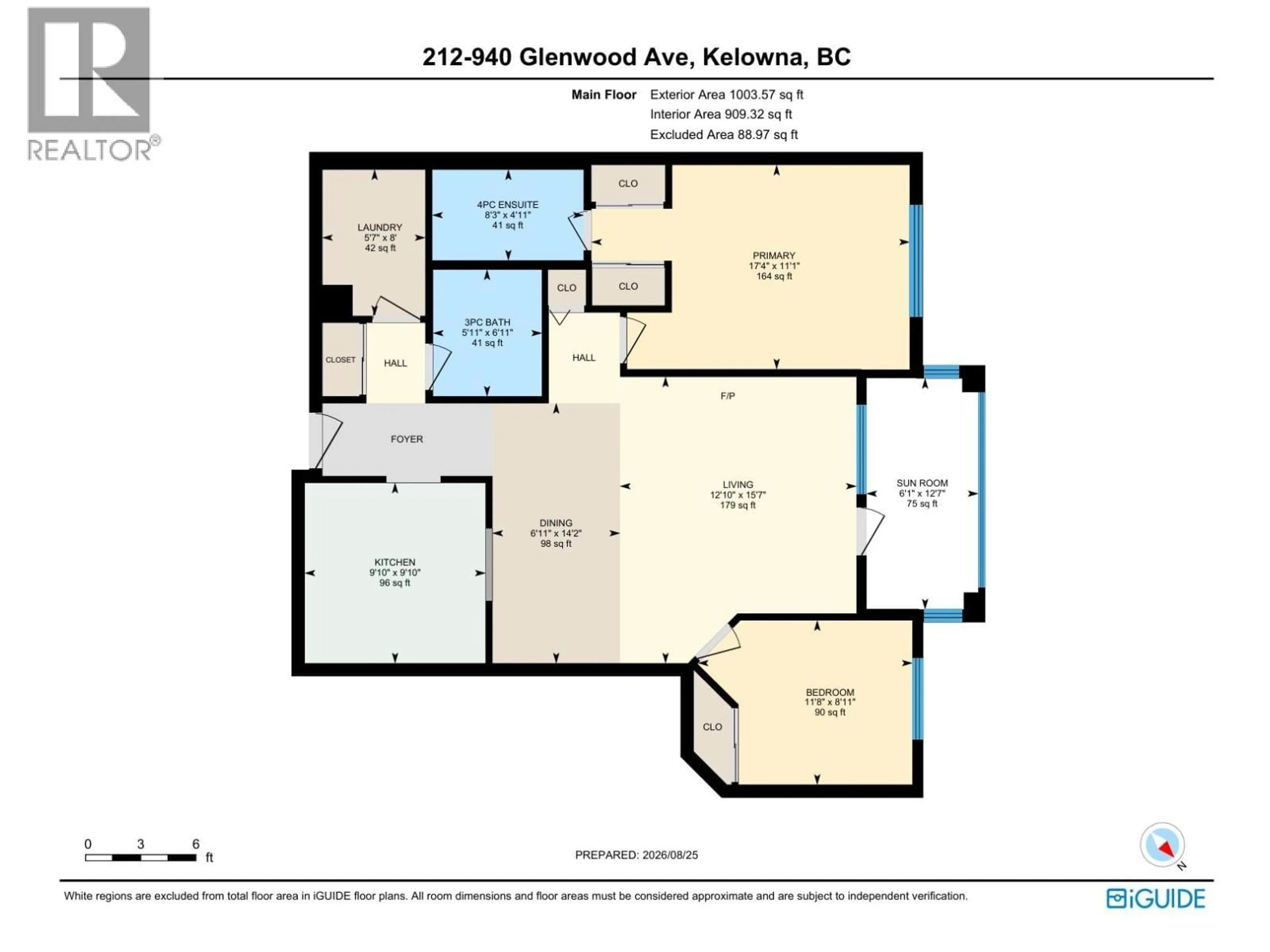 Floor plan for 212 - 940 GLENWOOD AVENUE, Kelowna British Columbia V1Y9P2