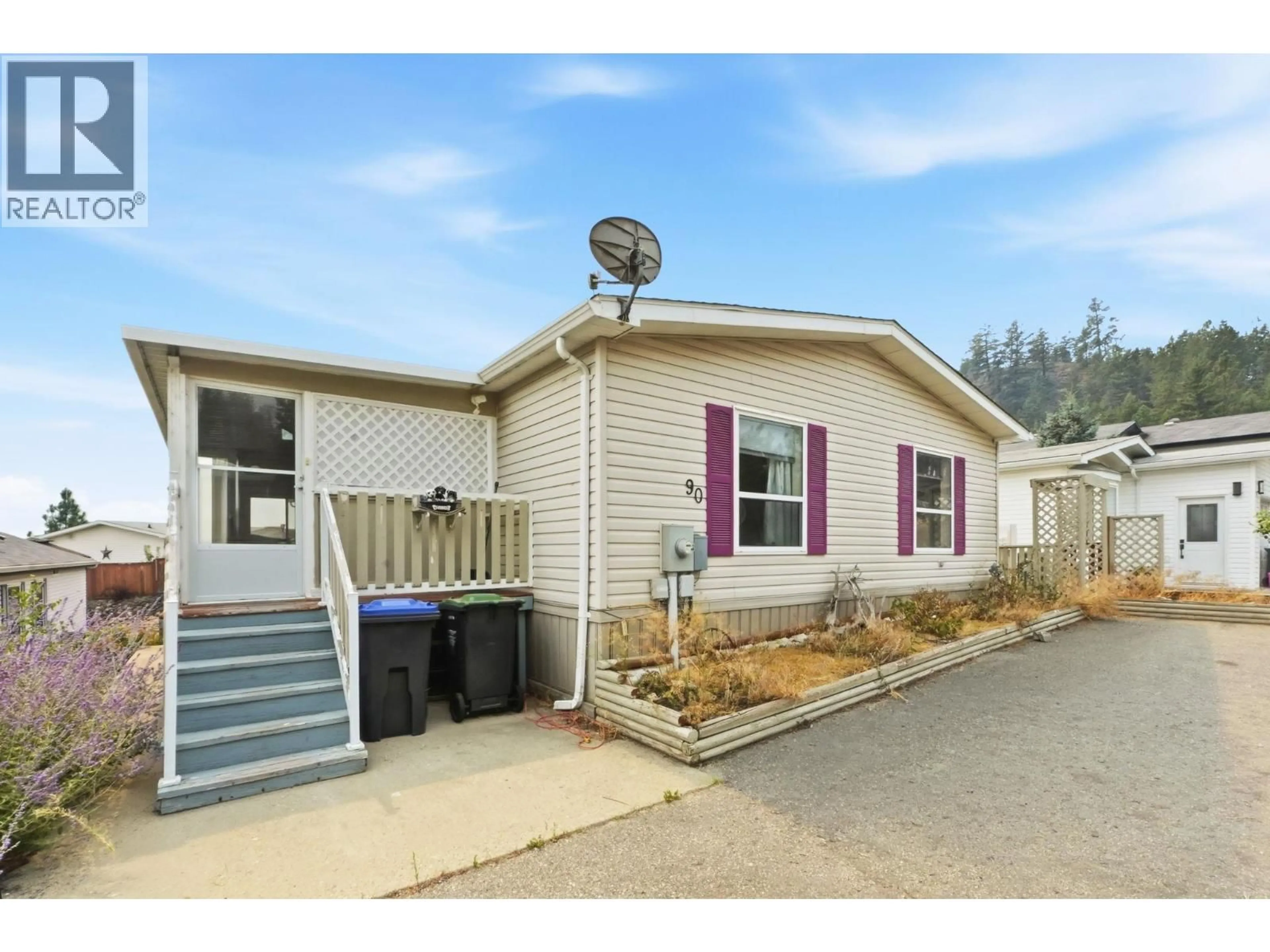 Home with vinyl exterior material, street for 90 - 1750 LENZ ROAD, West Kelowna British Columbia V1Z3N1