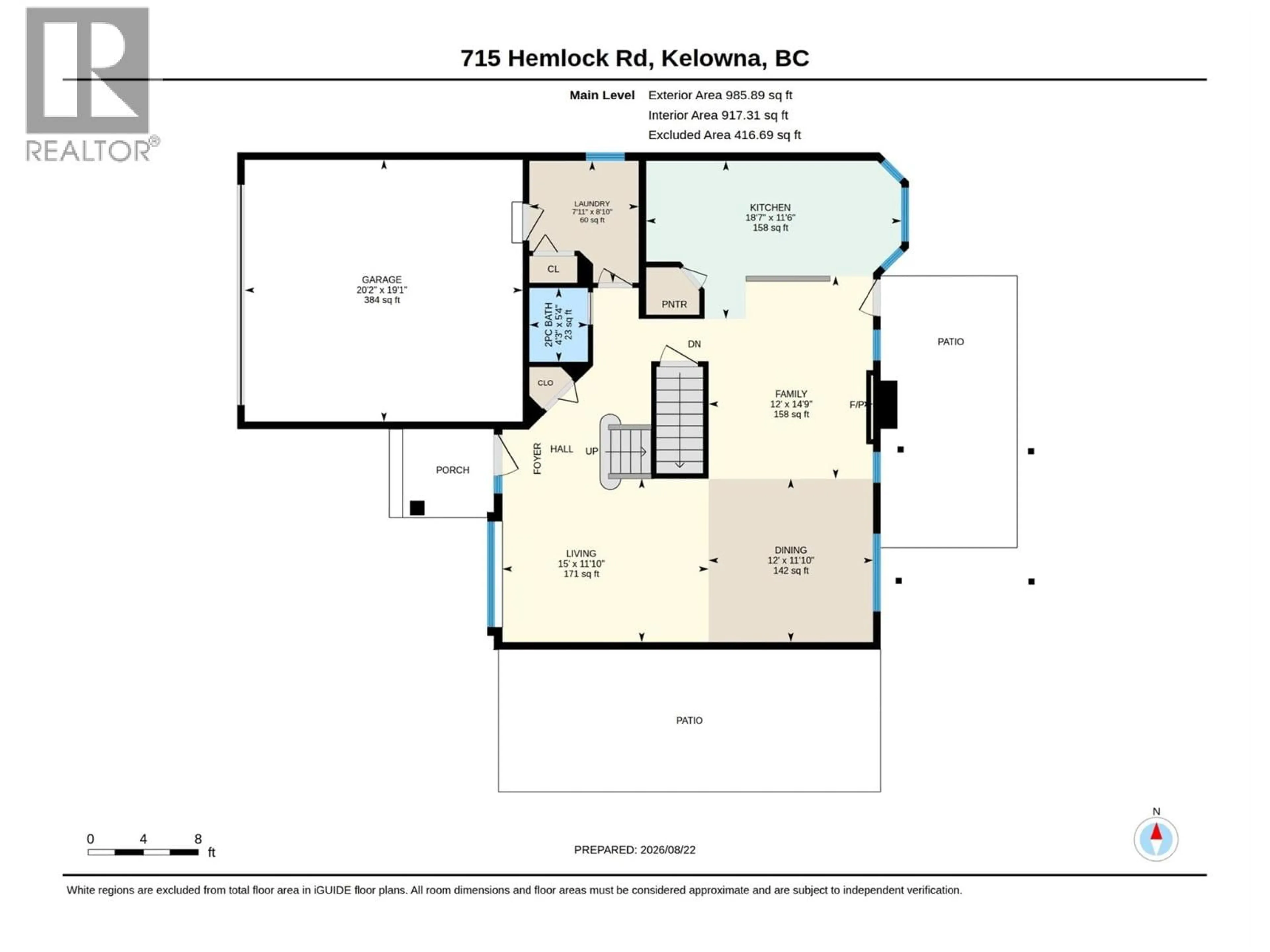 Floor plan for 715 HEMLOCK ROAD, Kelowna British Columbia V1X4W9