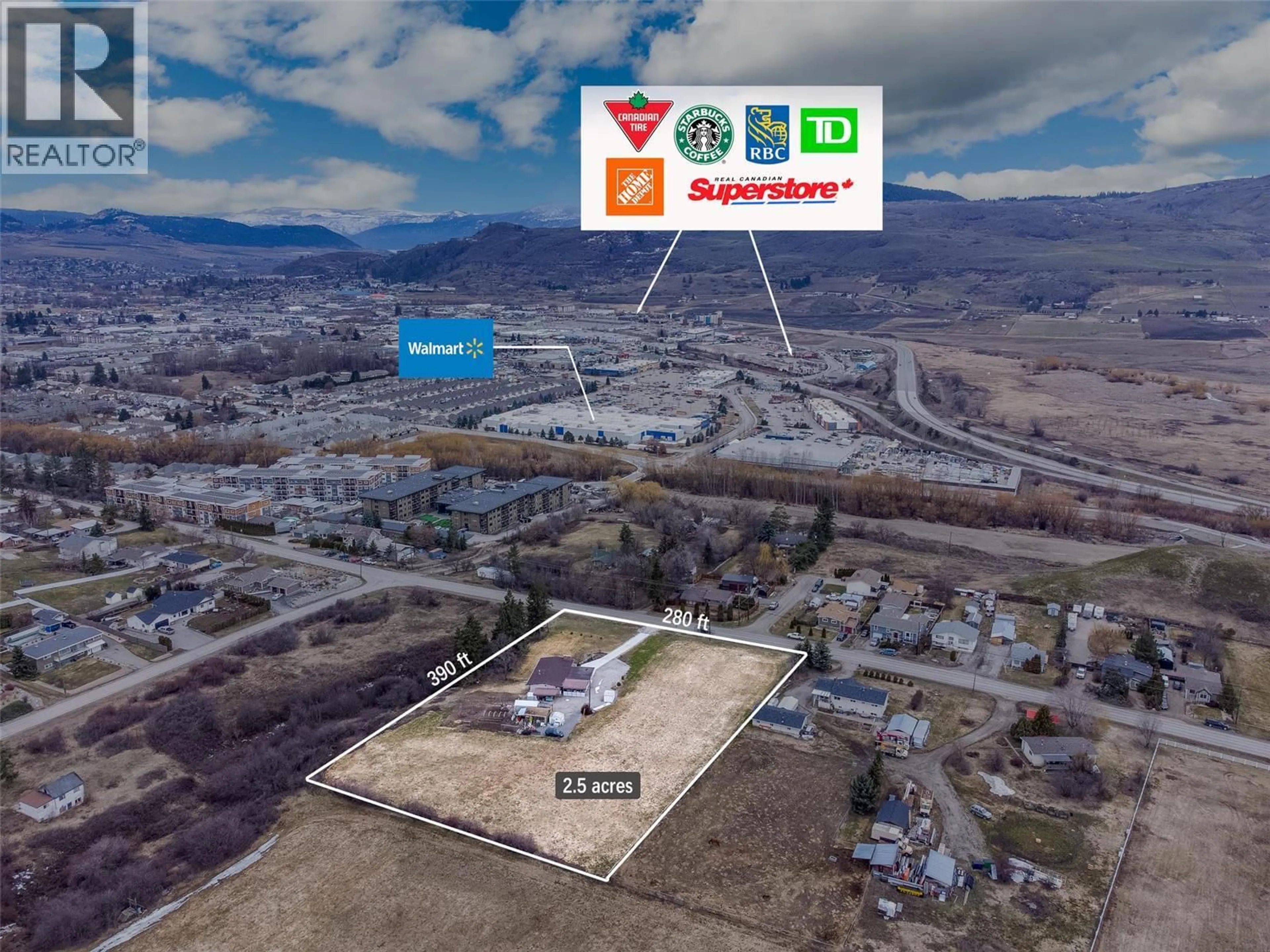 A pic from outside/outdoor area/front of a property/back of a property/a pic from drone, mountain view for 5973 PLEASANT VALLEY ROAD, Vernon British Columbia V1B3L6