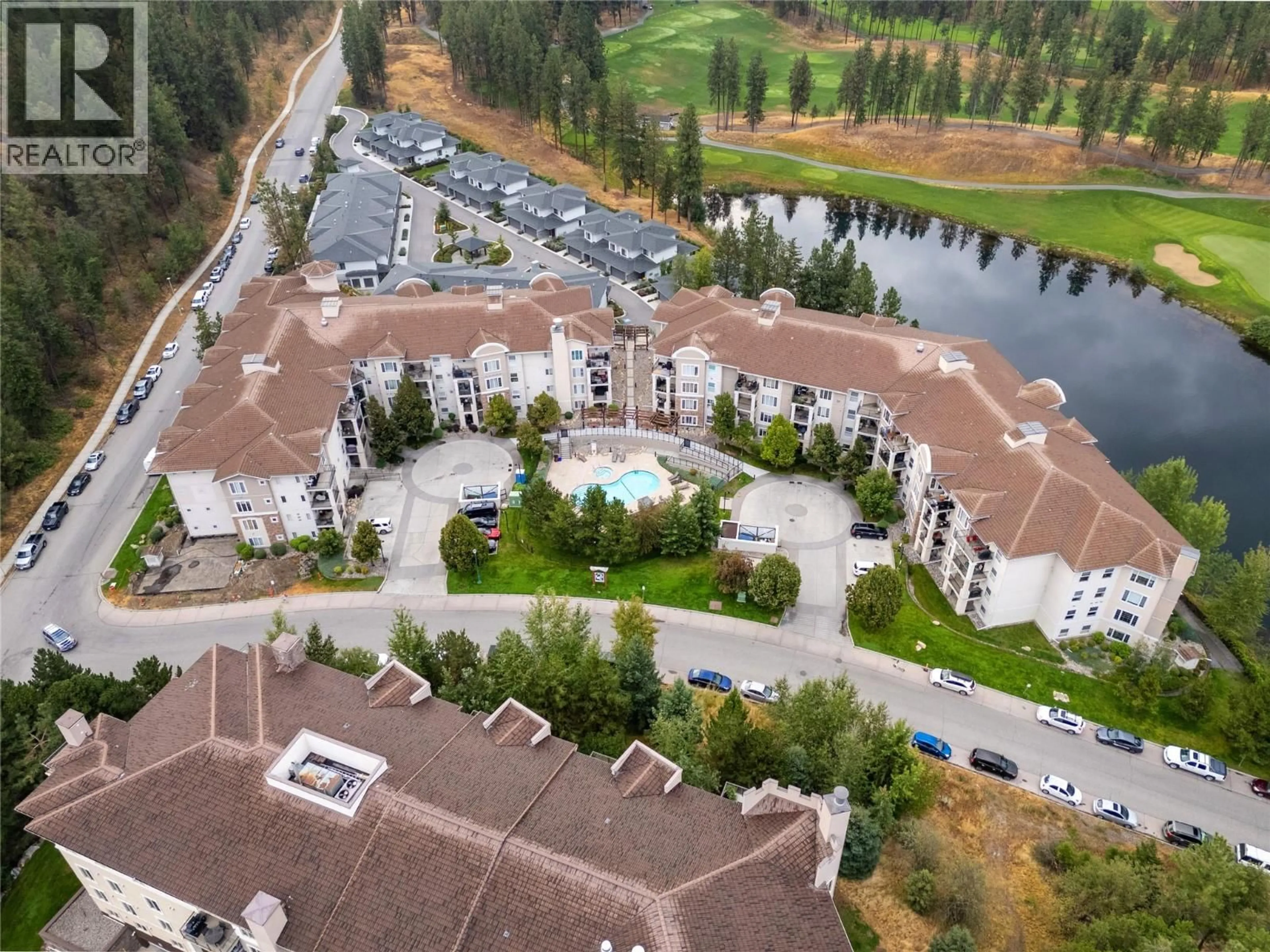 A pic from outside/outdoor area/front of a property/back of a property/a pic from drone, water/lake/river/ocean view for 1108 - 3168 VIA CENTRALE ROAD, Kelowna British Columbia V1V2R6