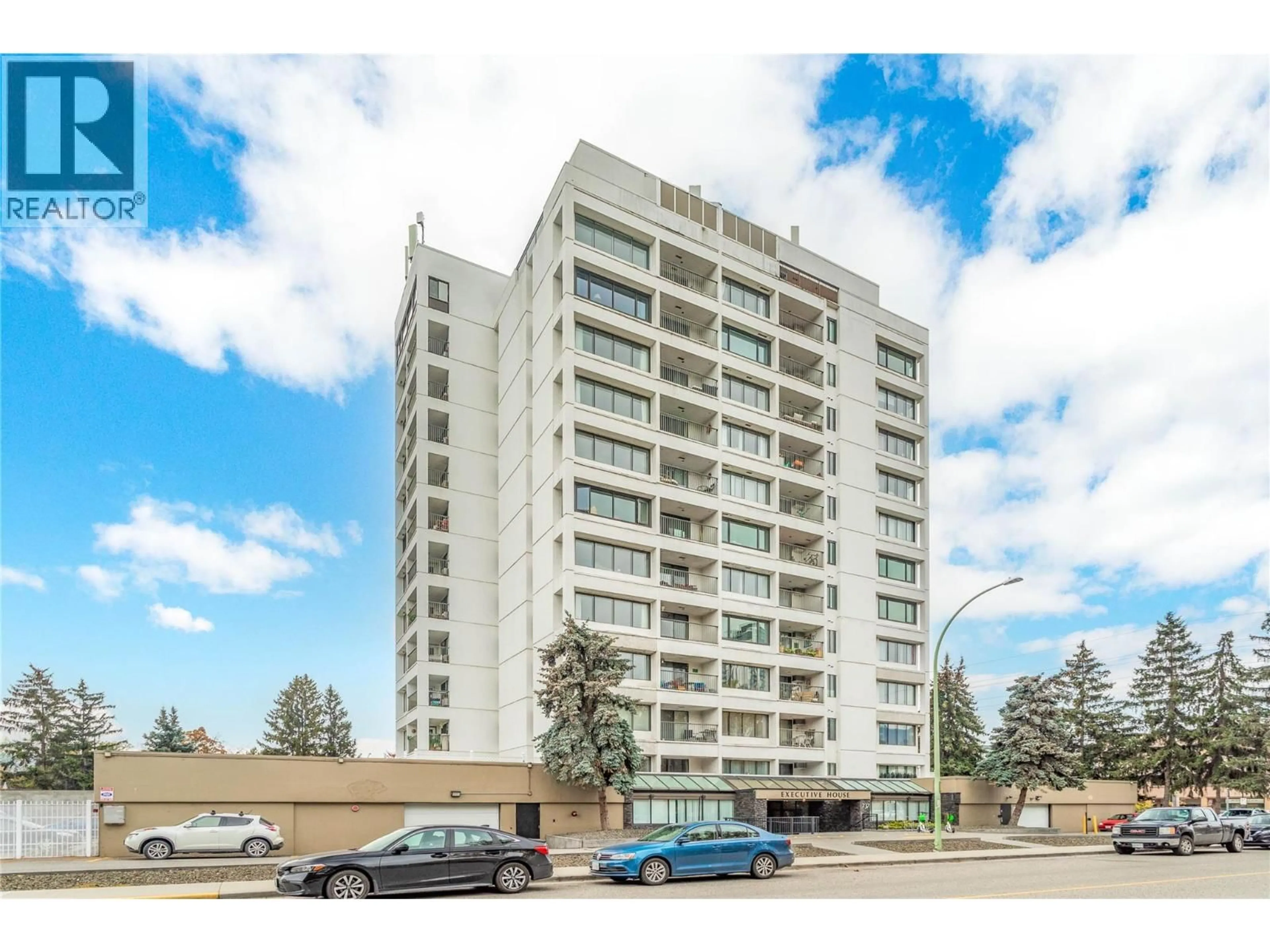 A pic from outside/outdoor area/front of a property/back of a property/a pic from drone, building for 303 - 737 LEON AVENUE, Kelowna British Columbia V1Y8L6