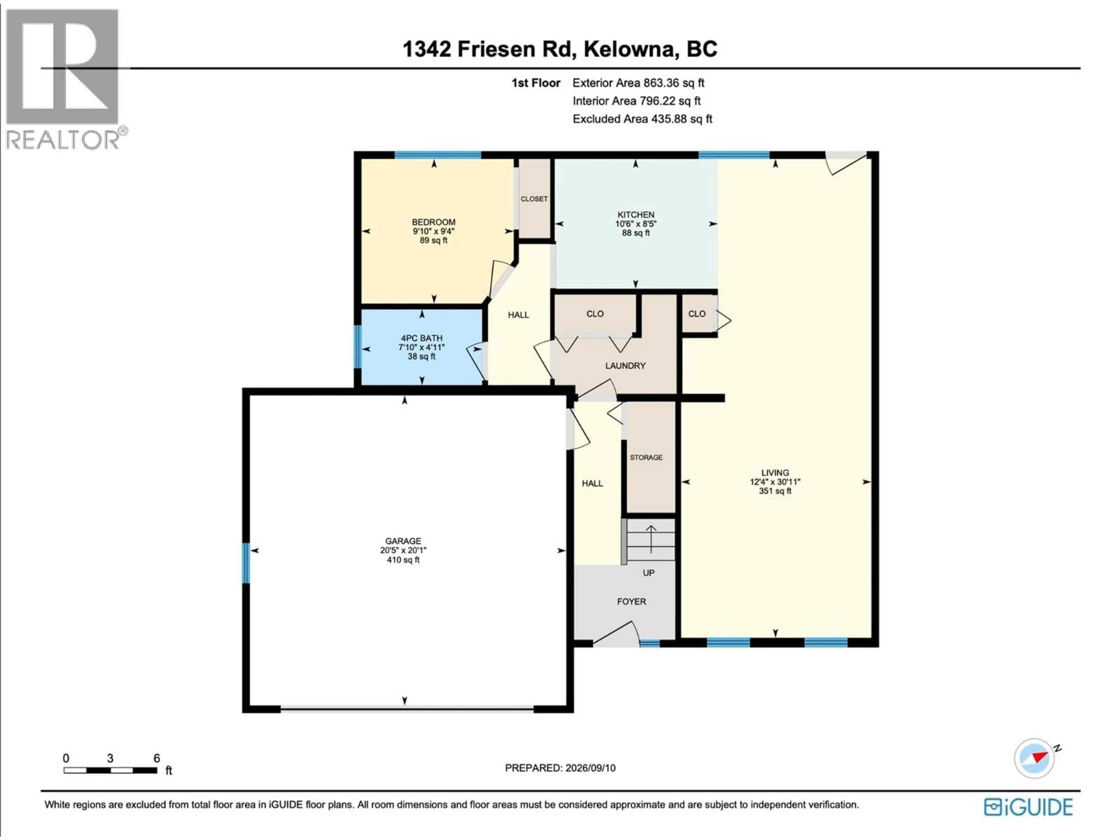 Floor plan for 1342 FRIESEN ROAD, Kelowna British Columbia V1X7P7