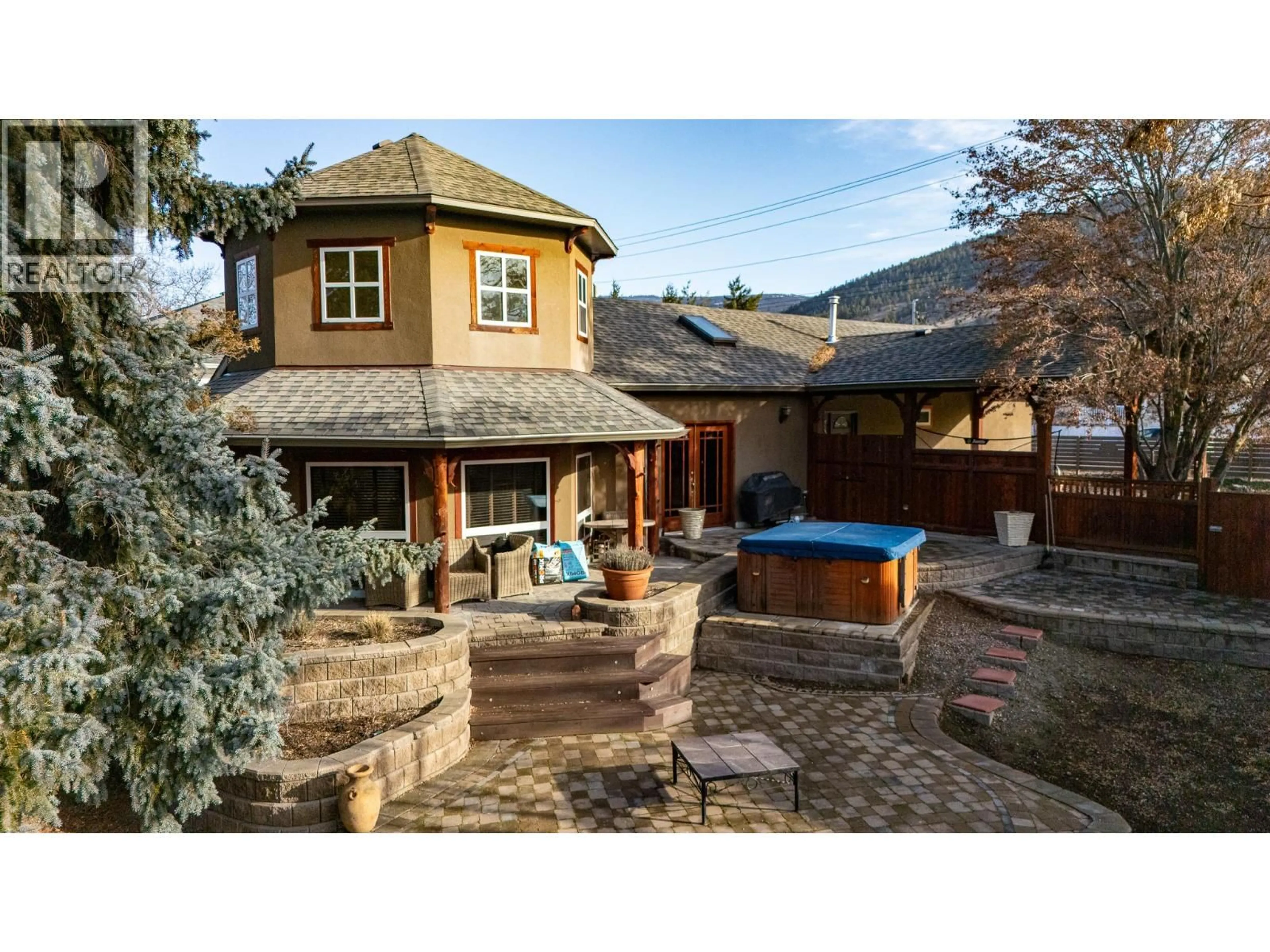 A pic from outside/outdoor area/front of a property/back of a property/a pic from drone, street for 335 MIDDLE BENCH ROAD, Penticton British Columbia V2A8S8
