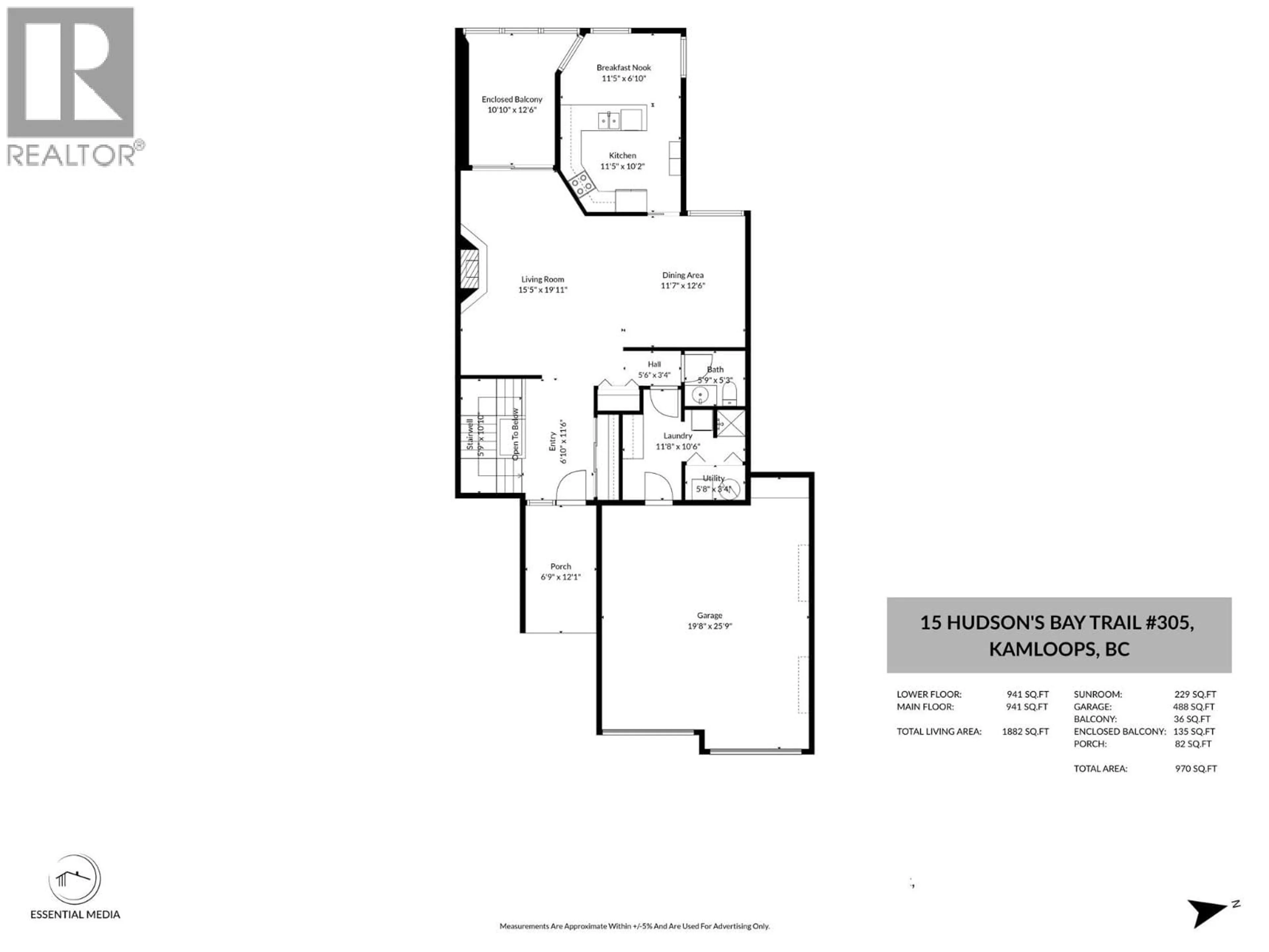 Floor plan for 305 - 15 HUDSONS BAY TRAIL, Kamloops British Columbia V2C6S6