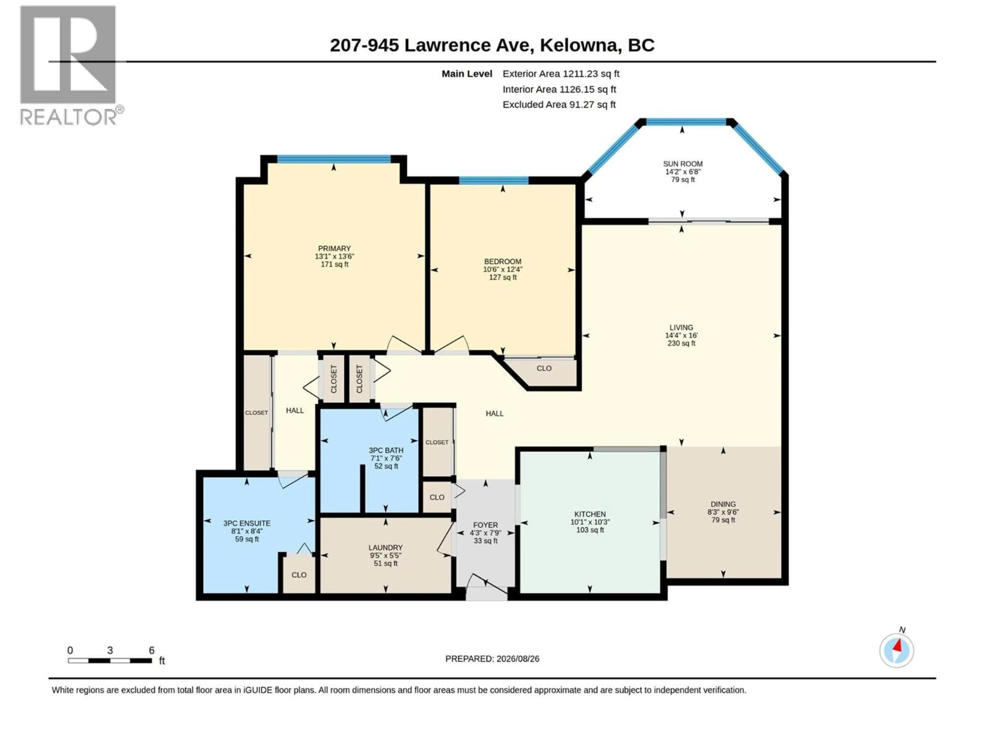 Floor plan for 207 - 945 LAWRENCE AVENUE, Kelowna British Columbia V1Y2B3