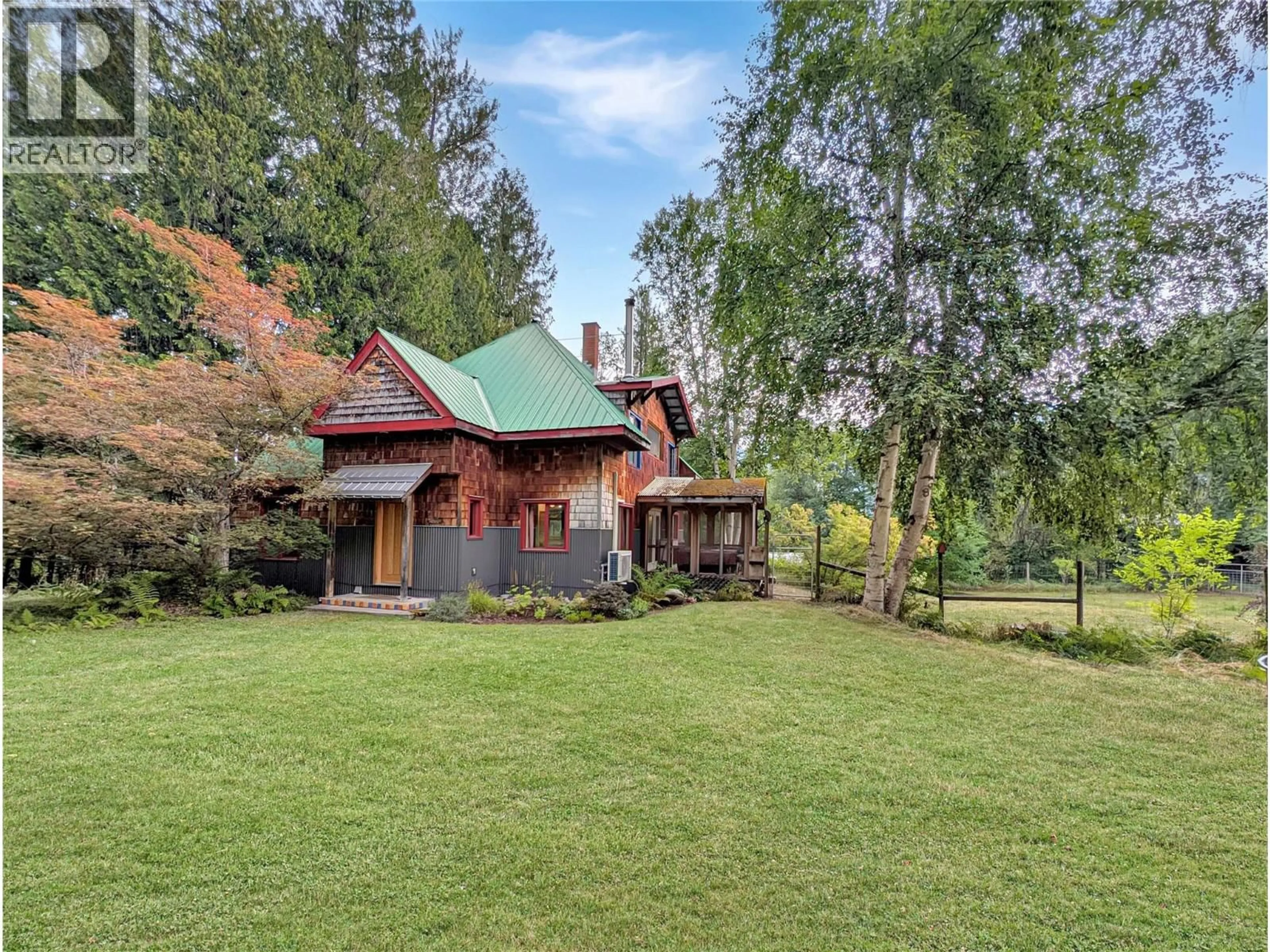 A pic from outside/outdoor area/front of a property/back of a property/a pic from drone, mountain view for 6518 SLOCAN RIVER ROAD, Winlaw British Columbia V0G2J0