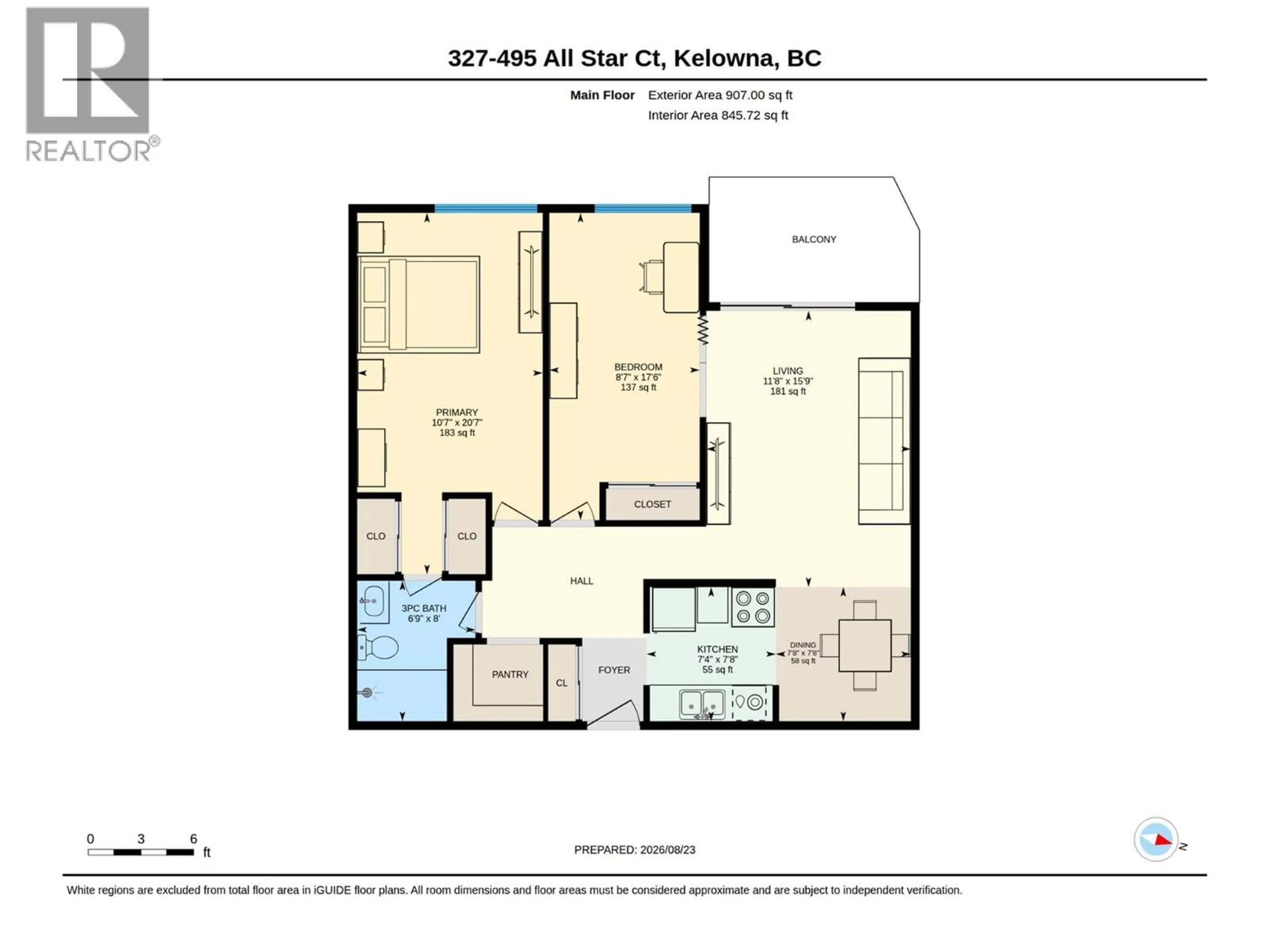 Floor plan for 327 - 495 ALL STAR COURT, Kelowna British Columbia V1X5N7