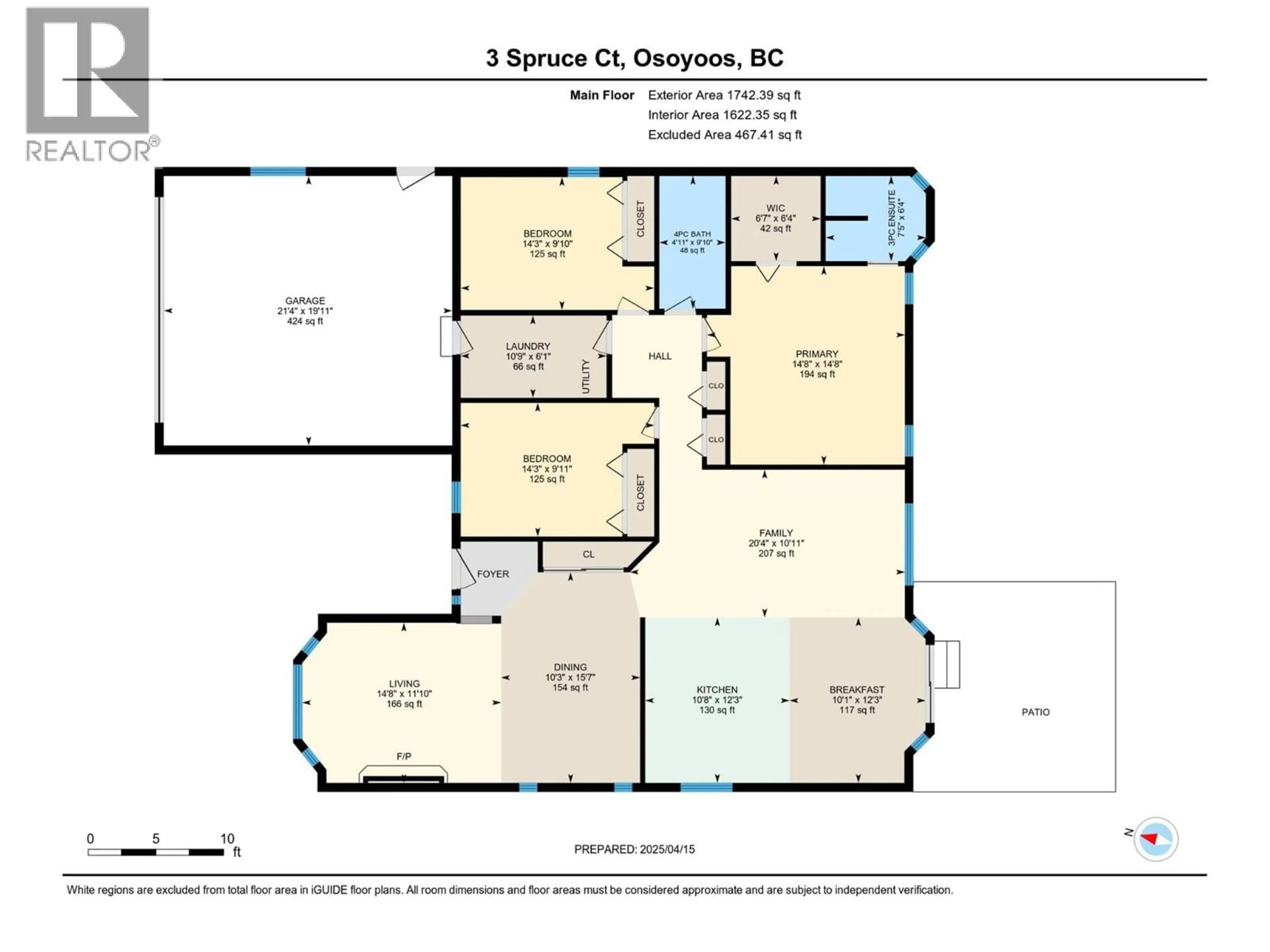 Floor plan for 3 SPRUCE COURT, Osoyoos British Columbia V0H1V3