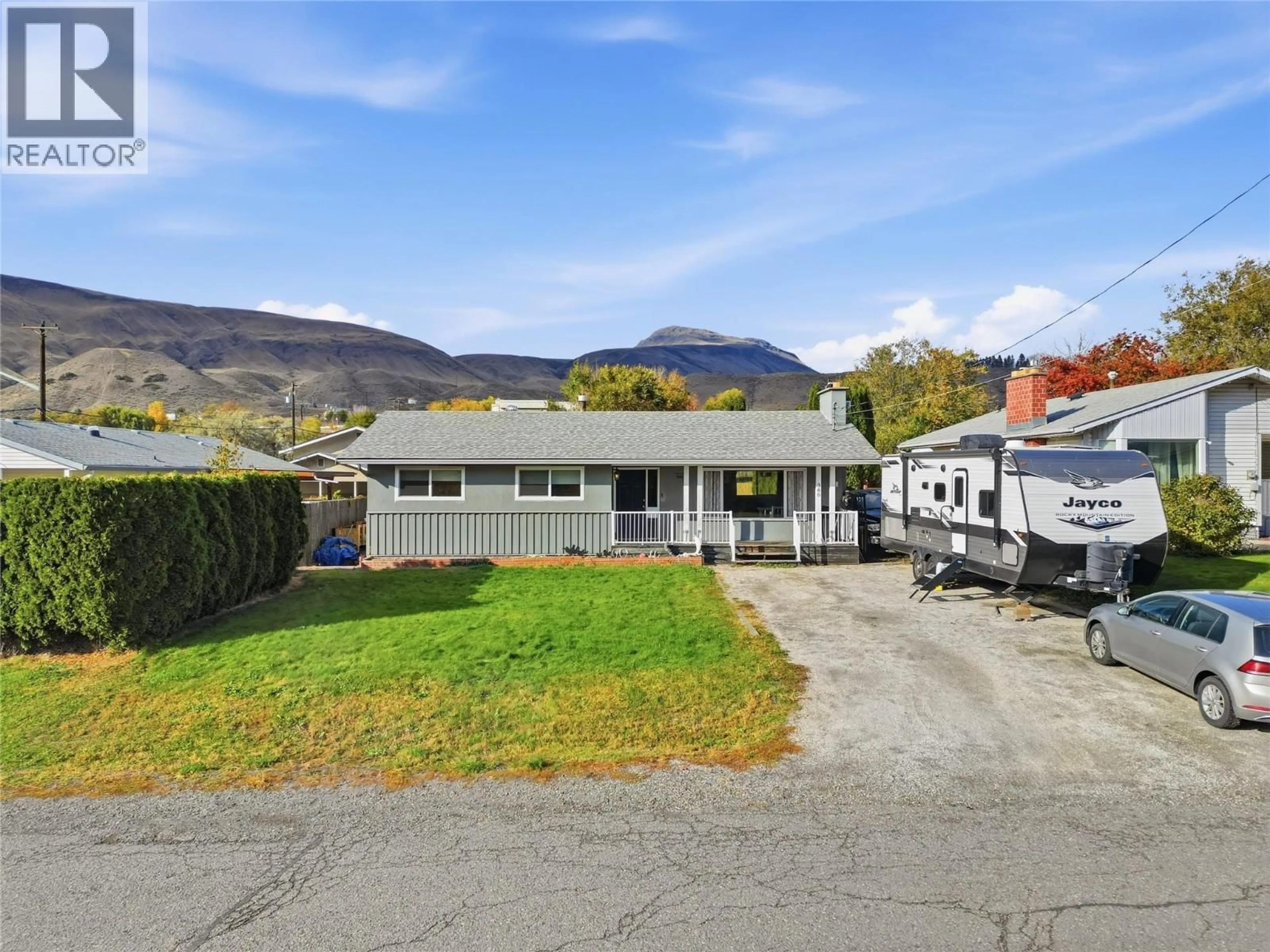 A pic from outside/outdoor area/front of a property/back of a property/a pic from drone, mountain view for 380 RANCH ROAD, Ashcroft British Columbia V0K1A0