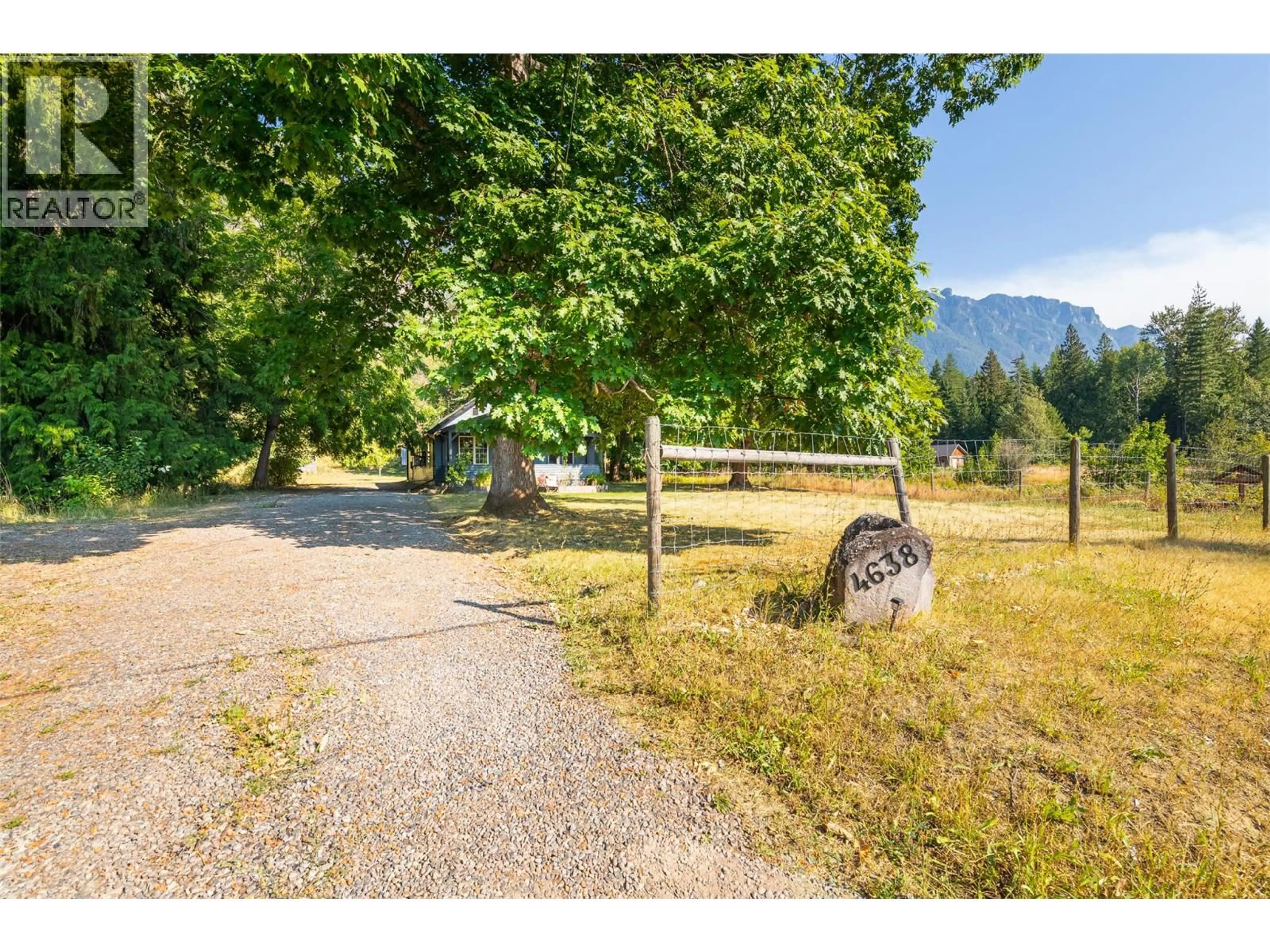 A pic from outside/outdoor area/front of a property/back of a property/a pic from drone, mountain view for 4638 SAMUELSON ROAD, Canyon British Columbia V0B1C1