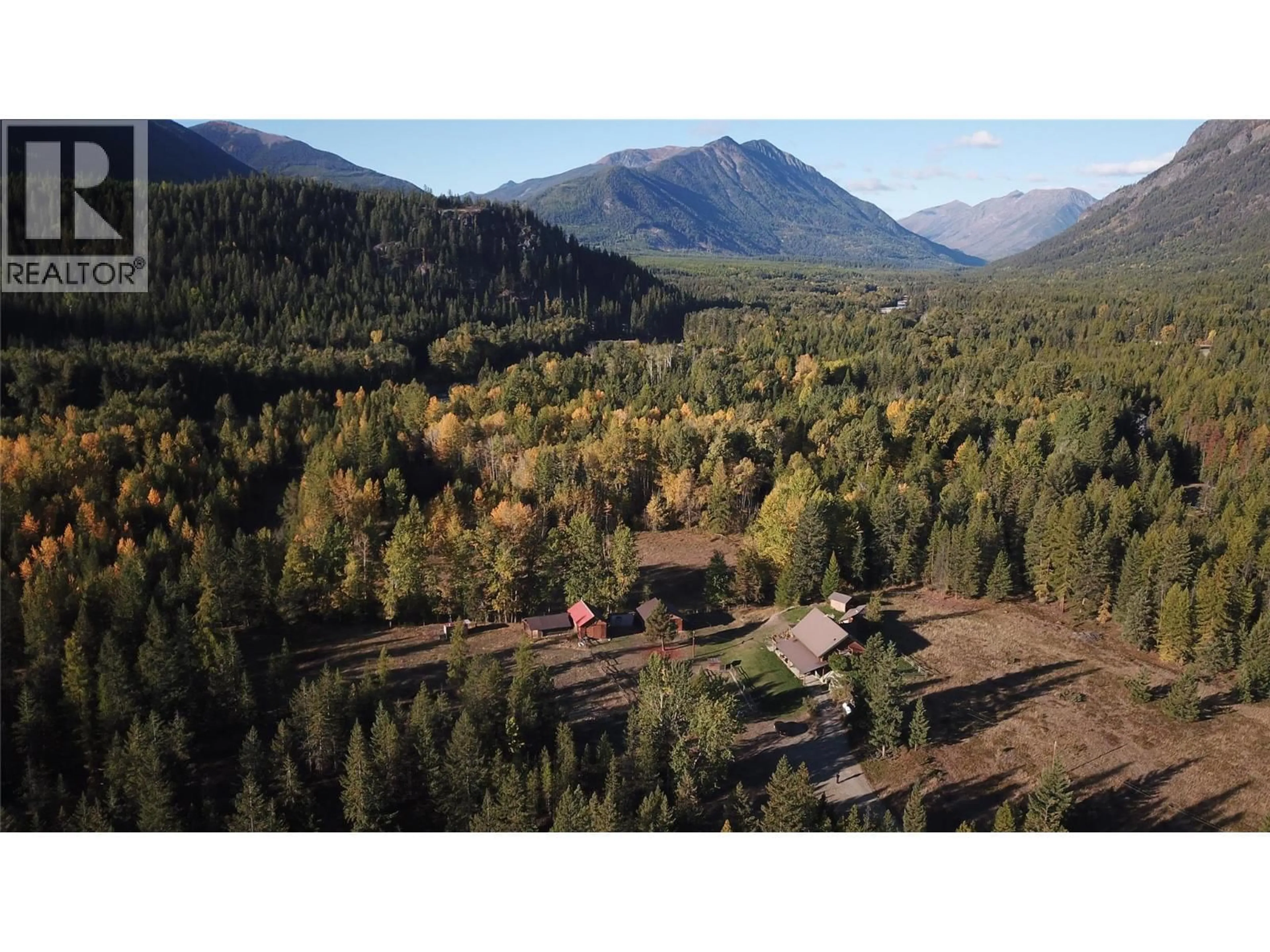 A pic from outside/outdoor area/front of a property/back of a property/a pic from drone, mountain view for 1896 ST. MARY LAKE ROAD, Kimberley British Columbia V1A3K4