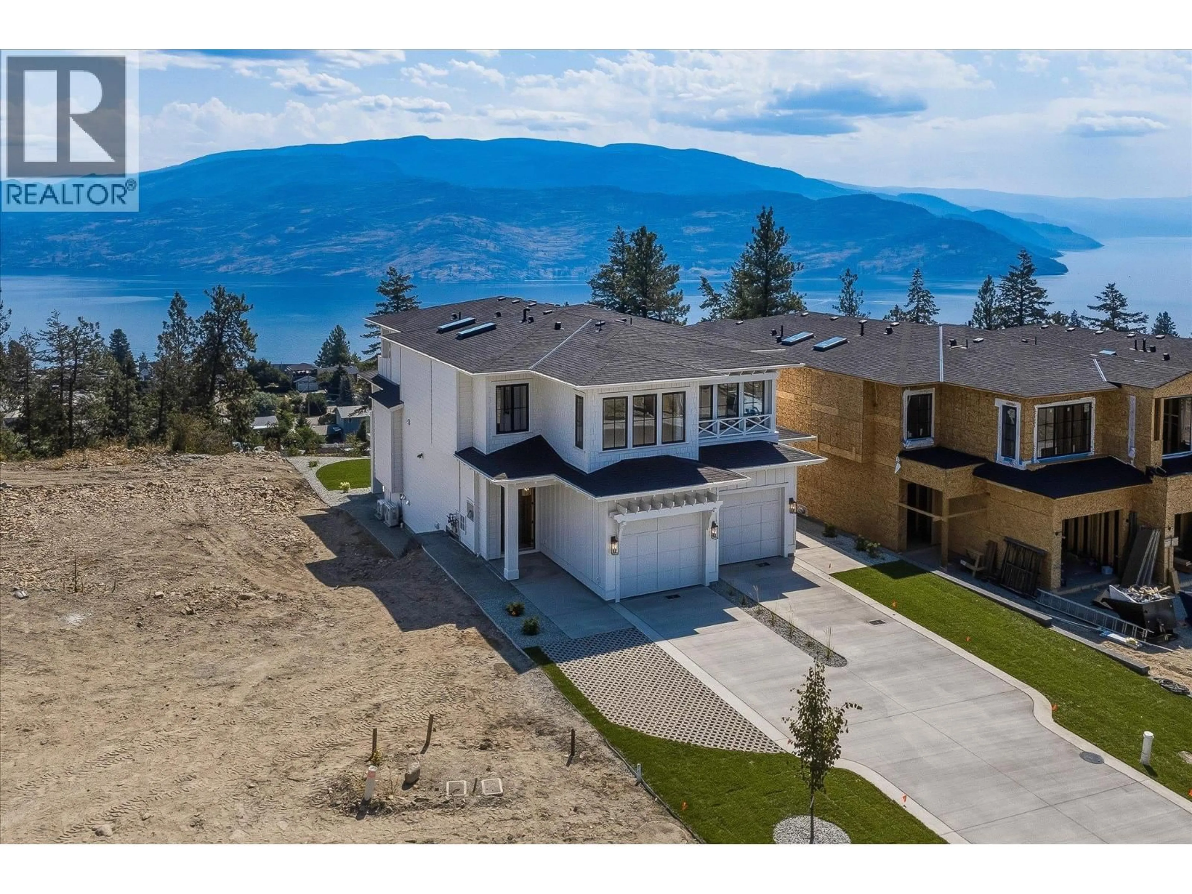 A pic from outside/outdoor area/front of a property/back of a property/a pic from drone, mountain view for 6181 BRIGADE COURT, Peachland British Columbia V0H1X7