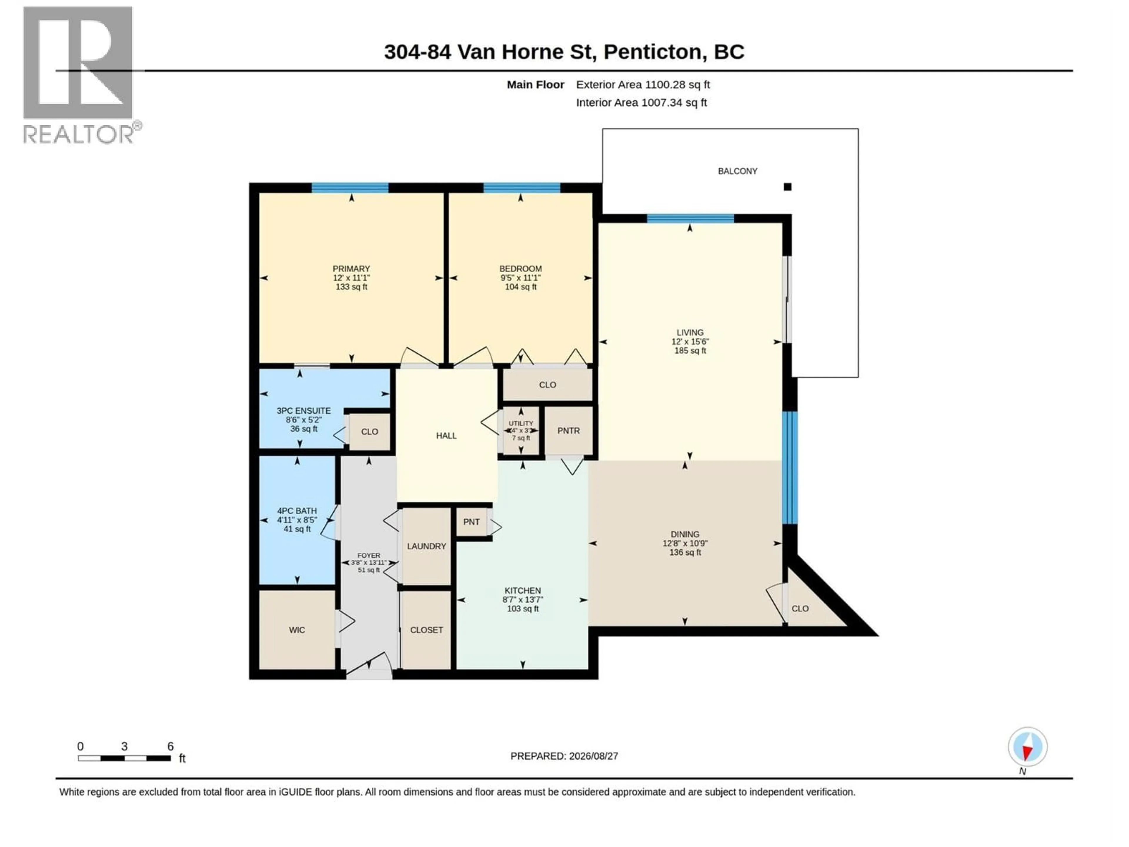 Floor plan for 304 - 84 VAN HORNE STREET, Penticton British Columbia V2A4J8