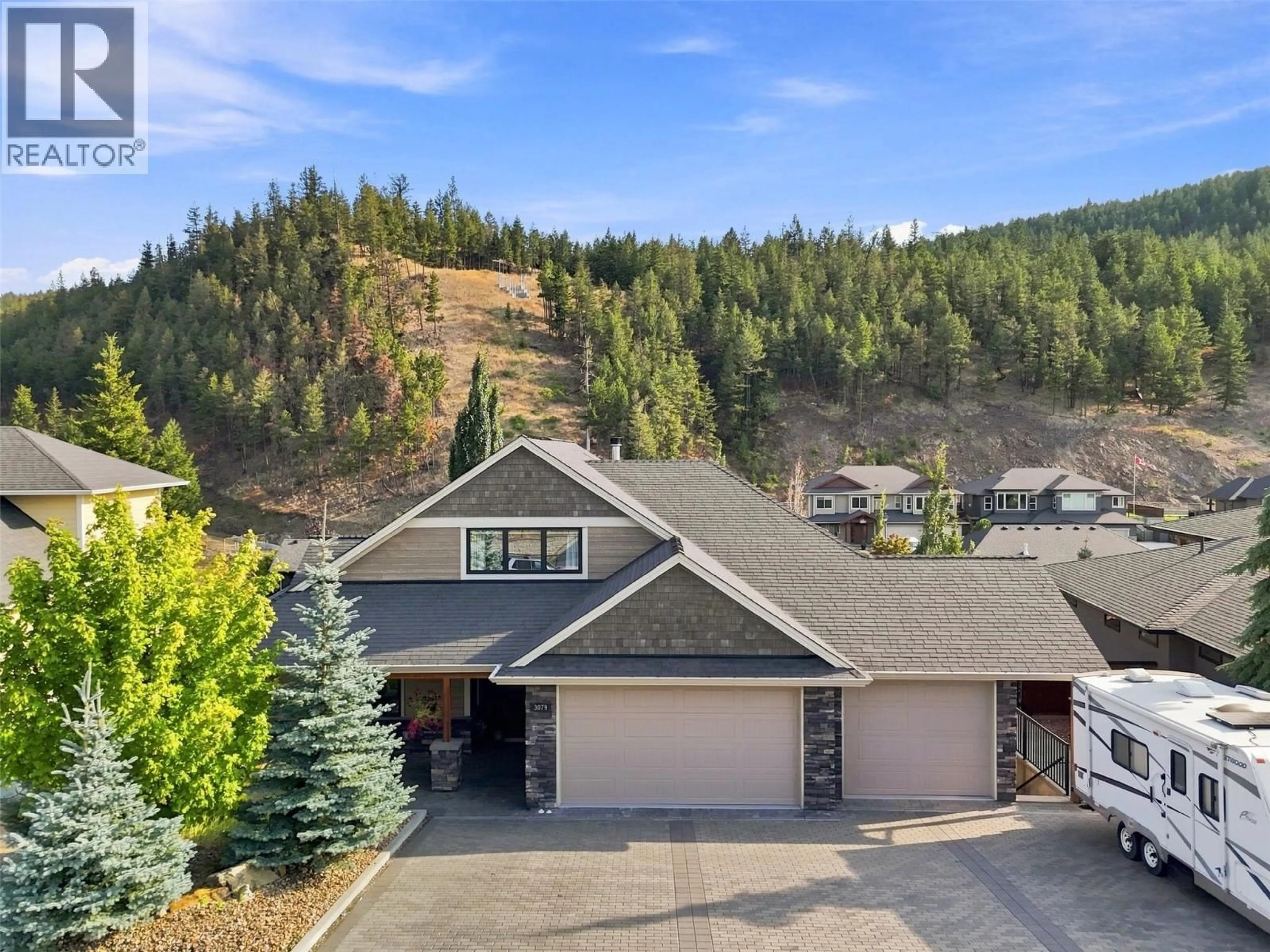 A pic from outside/outdoor area/front of a property/back of a property/a pic from drone, mountain view for 3079 BIRKENHEAD DRIVE, Kamloops British Columbia V2E2T6
