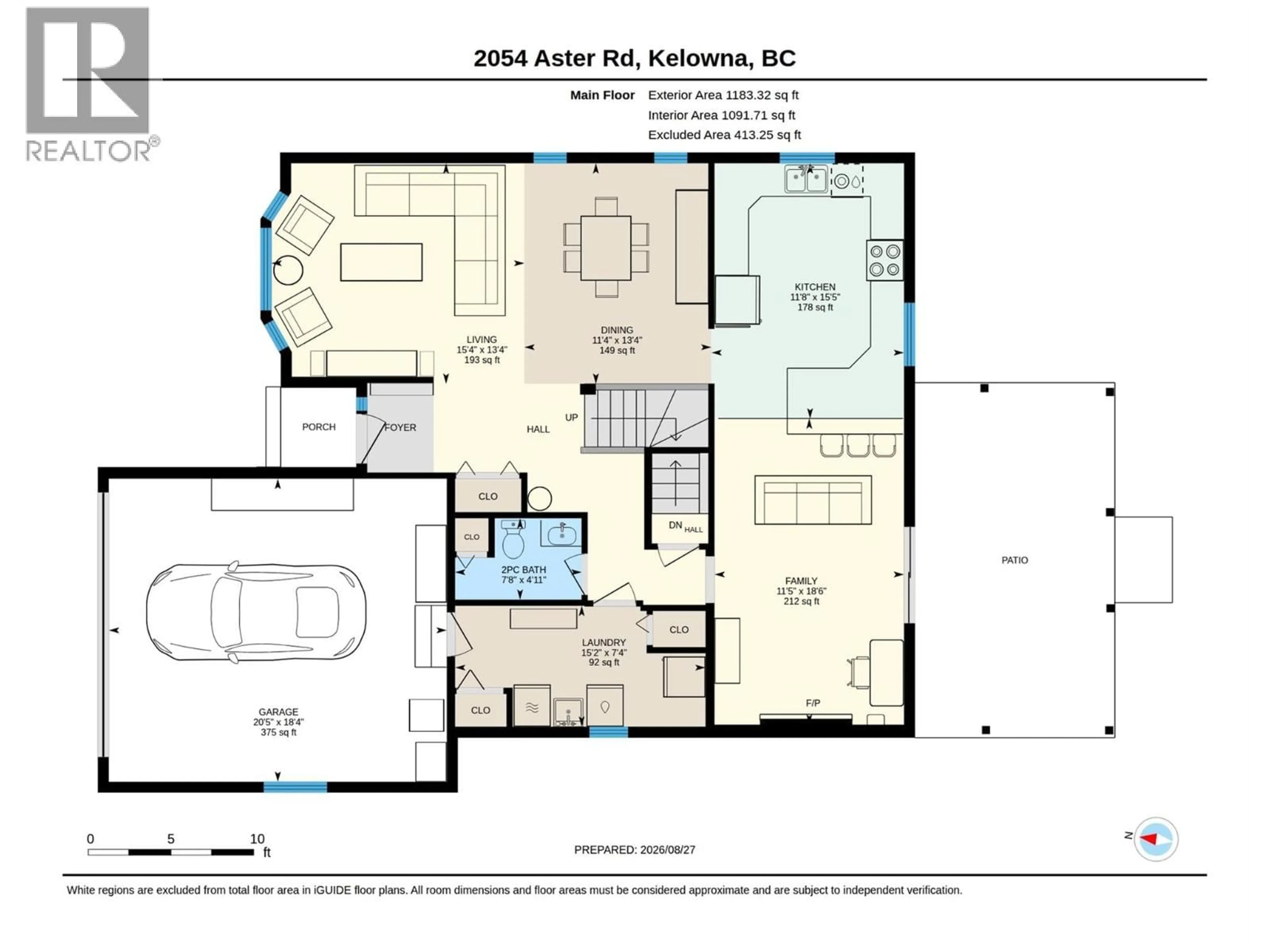 Floor plan for 2054 ASTER ROAD, Kelowna British Columbia V1V1P4