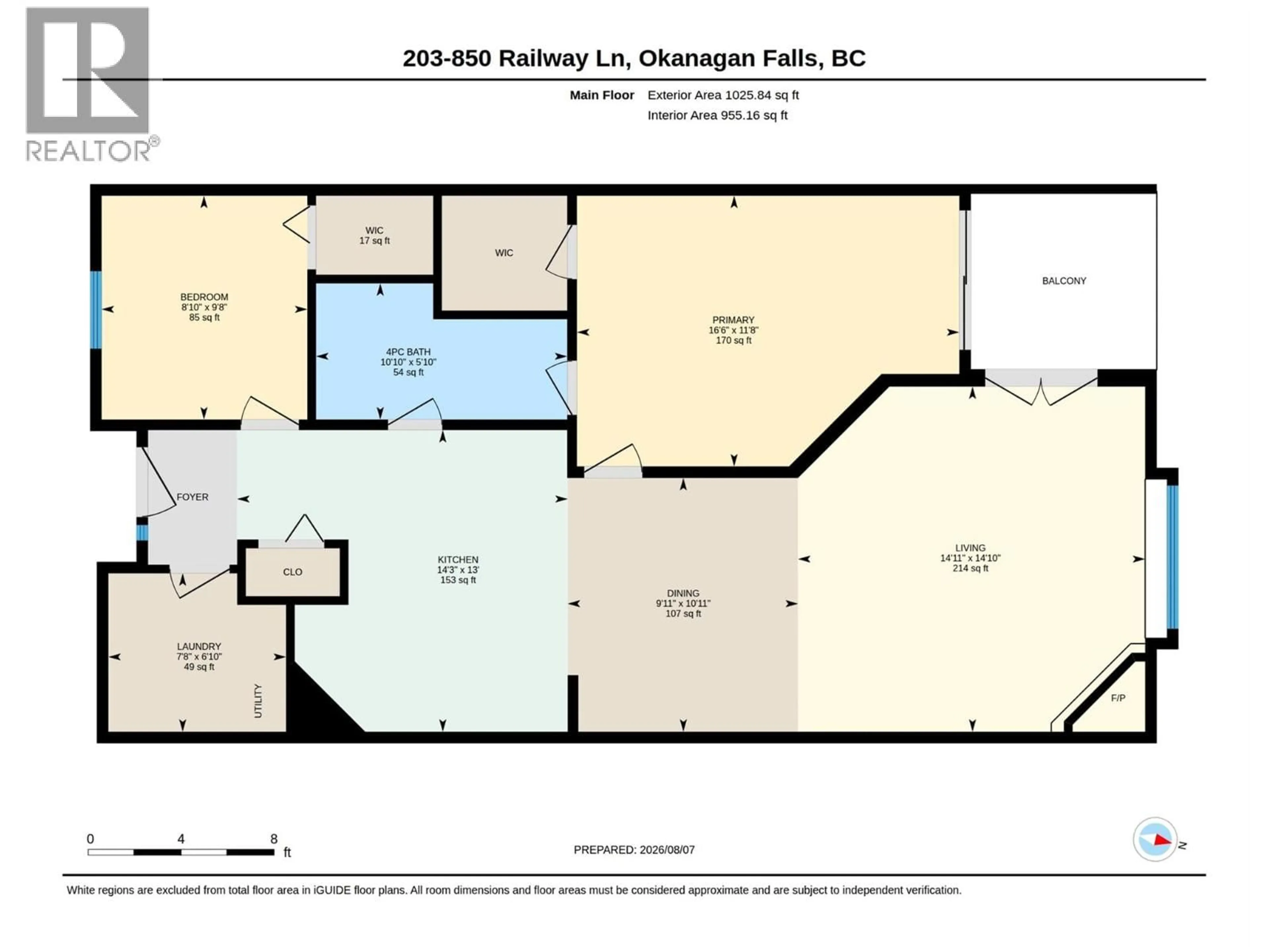 Floor plan for 203 - 850 RAILWAY LANE, Okanagan Falls British Columbia V0H1R4