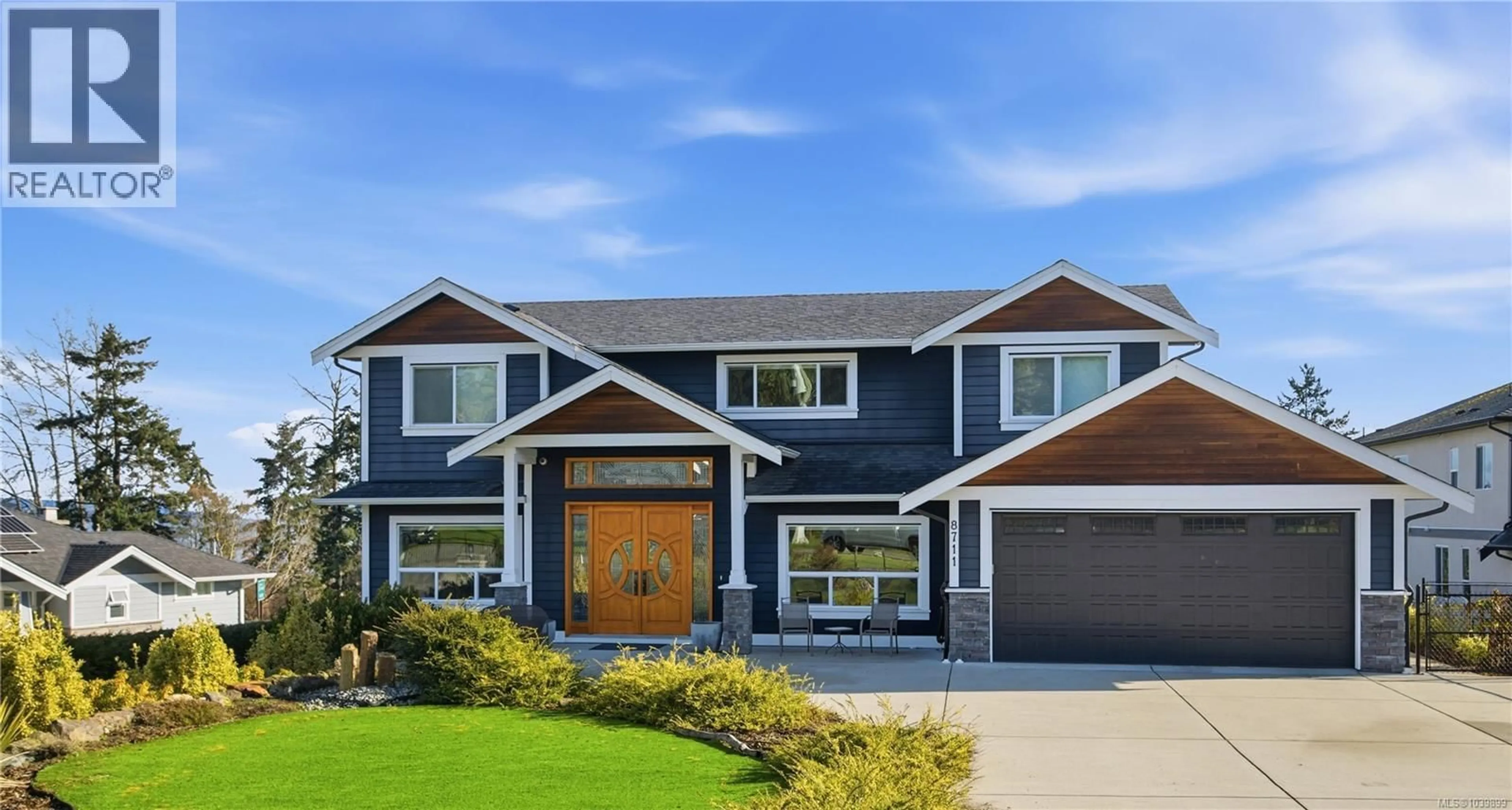 Home with vinyl exterior material, street for 8711 BOURNE TERRACE, North Saanich British Columbia V8L1L8