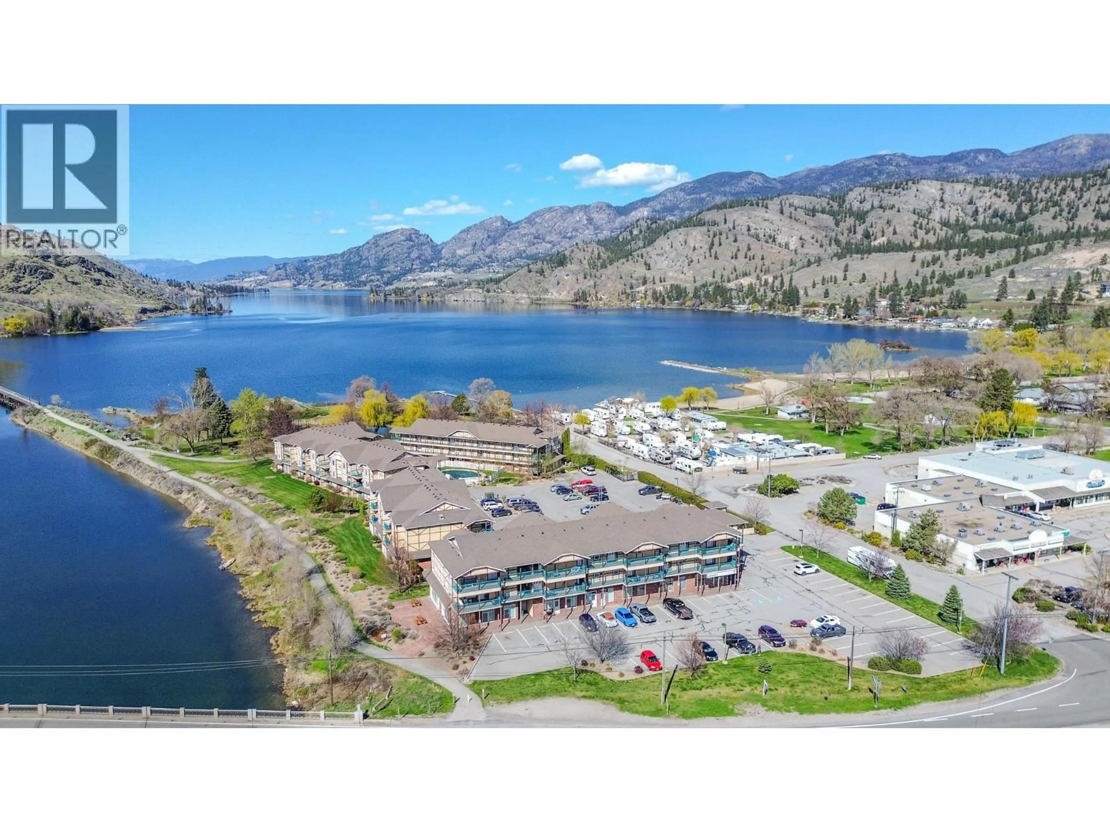 A pic from outside/outdoor area/front of a property/back of a property/a pic from drone, water/lake/river/ocean view for 205 - 850 RAILWAY LANE, Okanagan Falls British Columbia V0H1R4