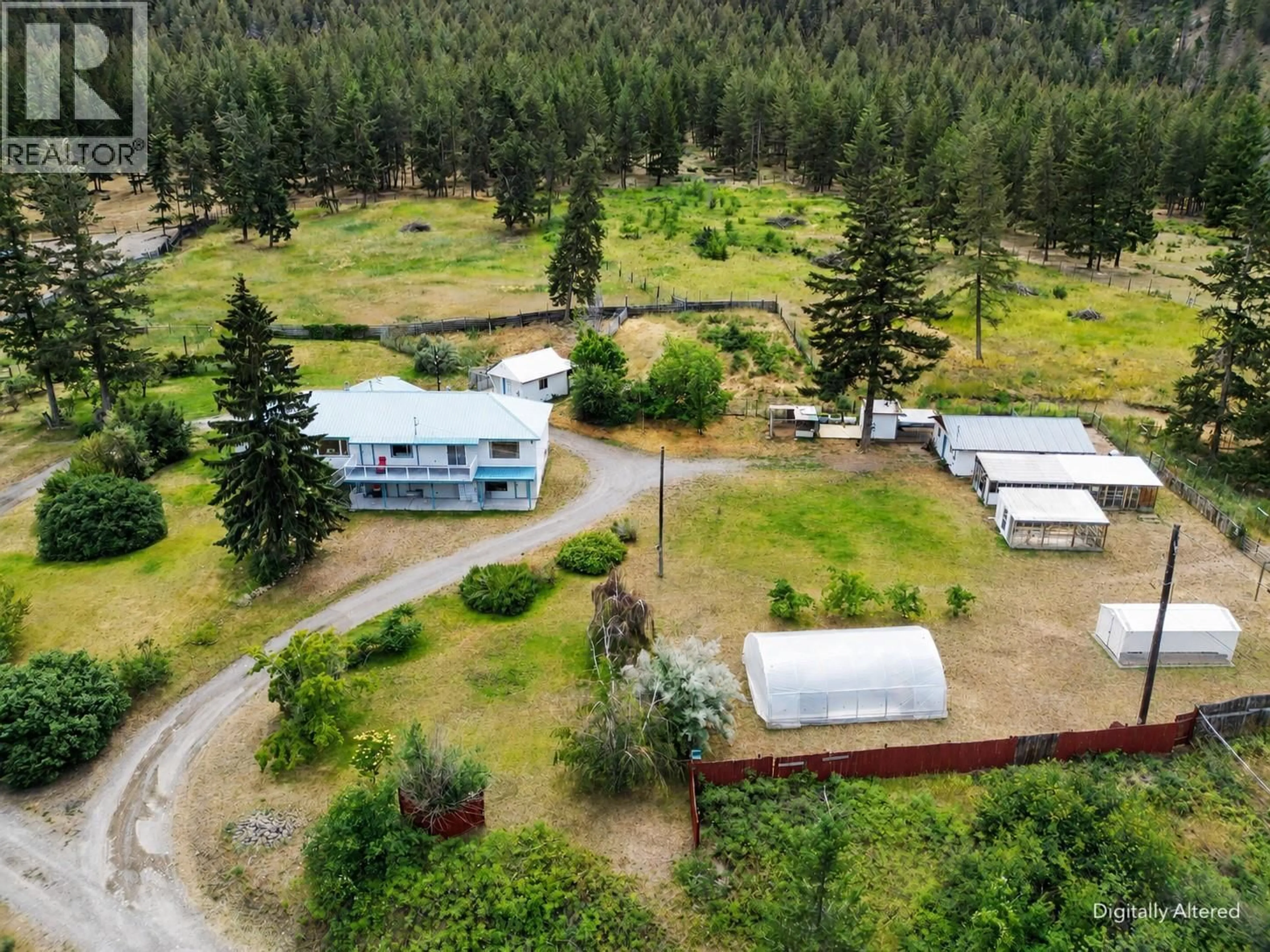 A pic from outside/outdoor area/front of a property/back of a property/a pic from drone, mountain view for 1167 HIGHWAY 3 OTHER, Princeton British Columbia V0X1W0
