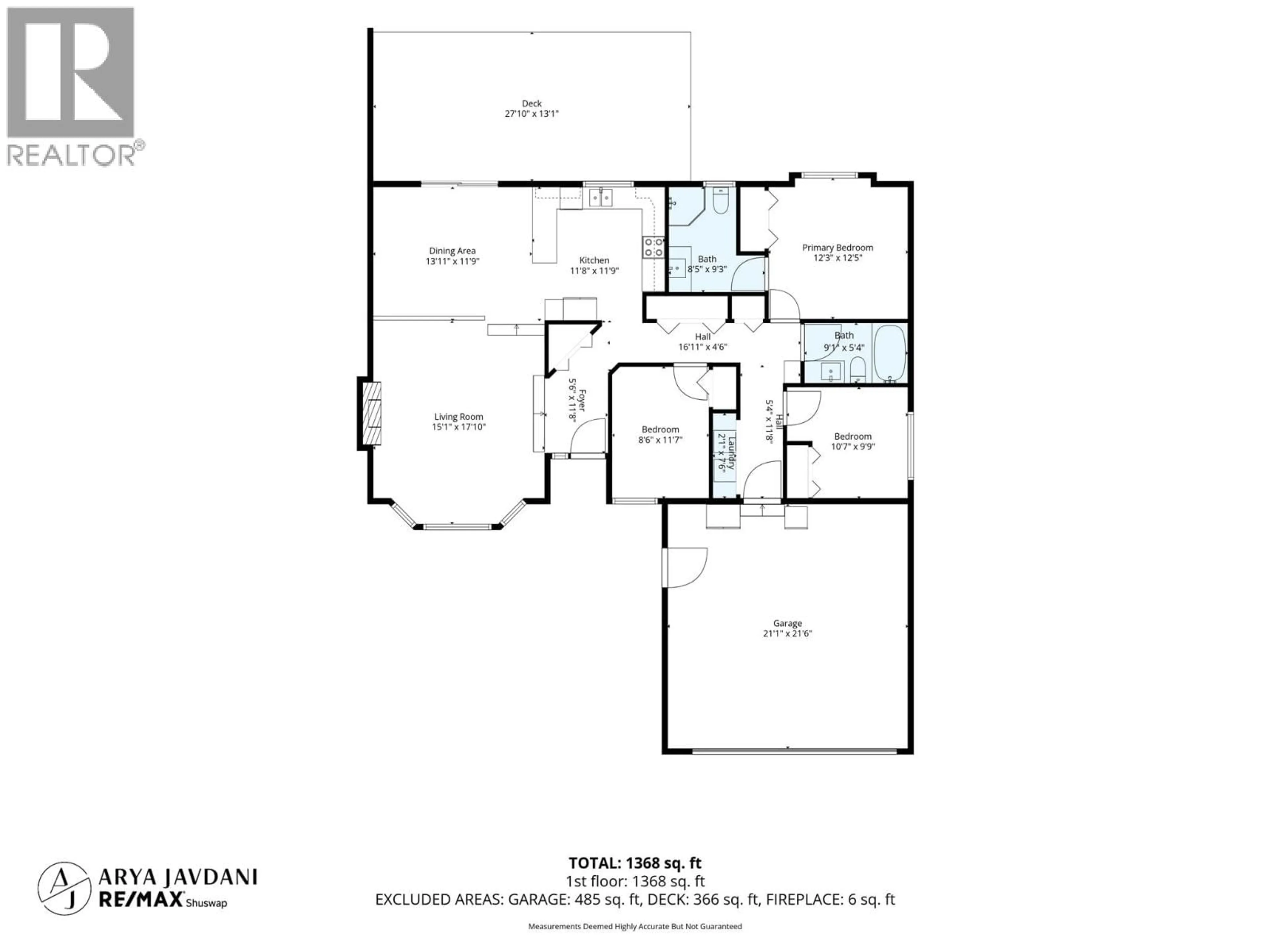 Floor plan for 1571 17 STREET SOUTHEAST, Salmon Arm British Columbia V1E2M6