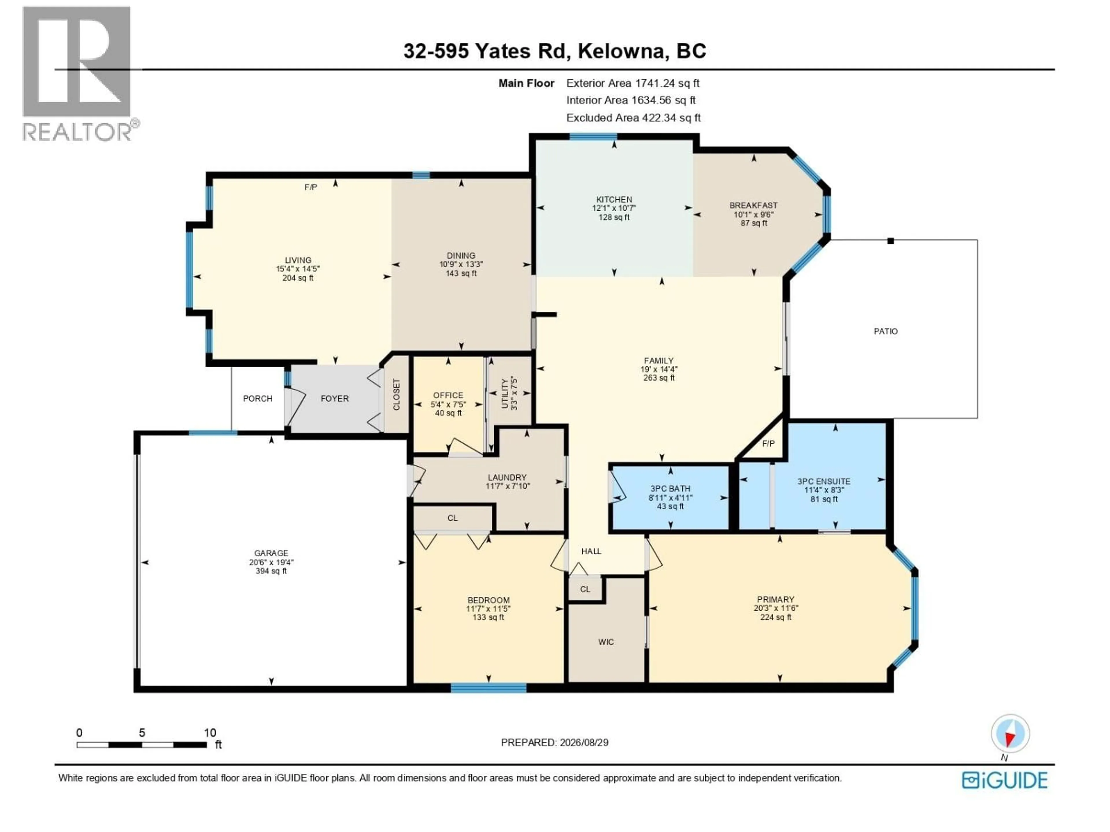 Floor plan for 32 - 595 YATES ROAD, Kelowna British Columbia V1V1P8