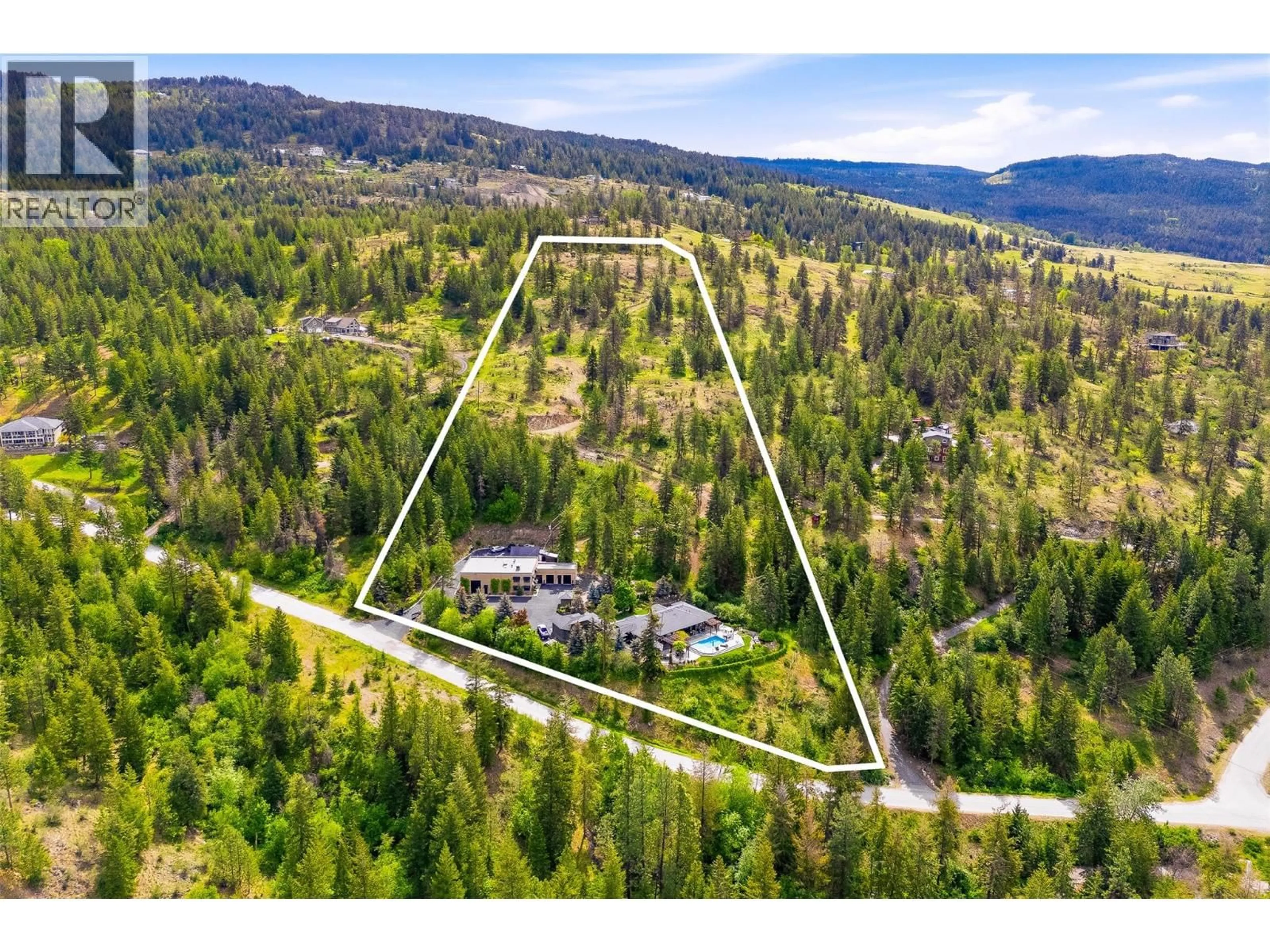 A pic from outside/outdoor area/front of a property/back of a property/a pic from drone, forest/trees view for 5757 UPPER BOOTH ROAD NORTH, Kelowna British Columbia V1X7V7