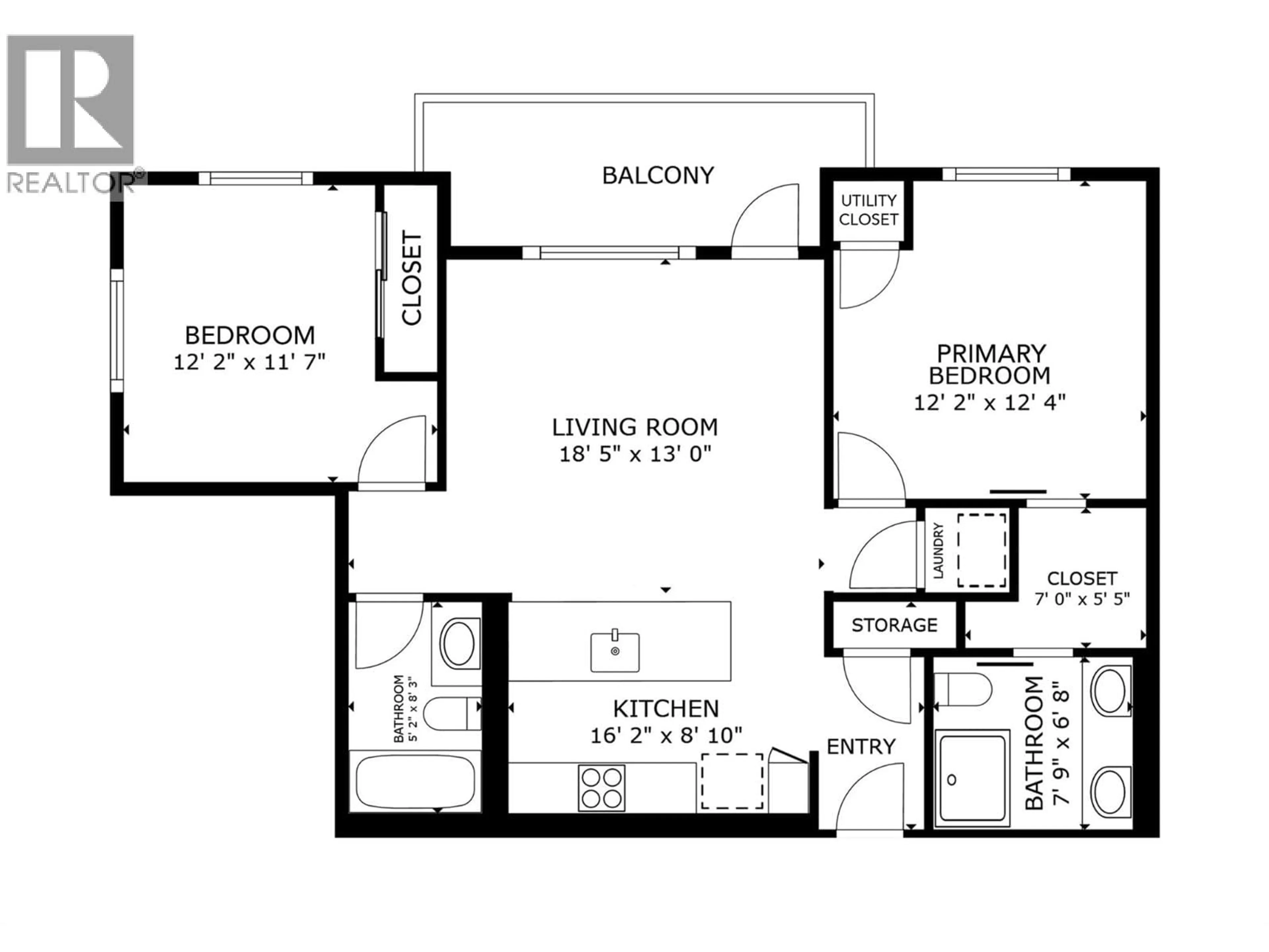 Floor plan for 507 - 1220 PACIFIC AVENUE, Kelowna British Columbia V1Y5T7