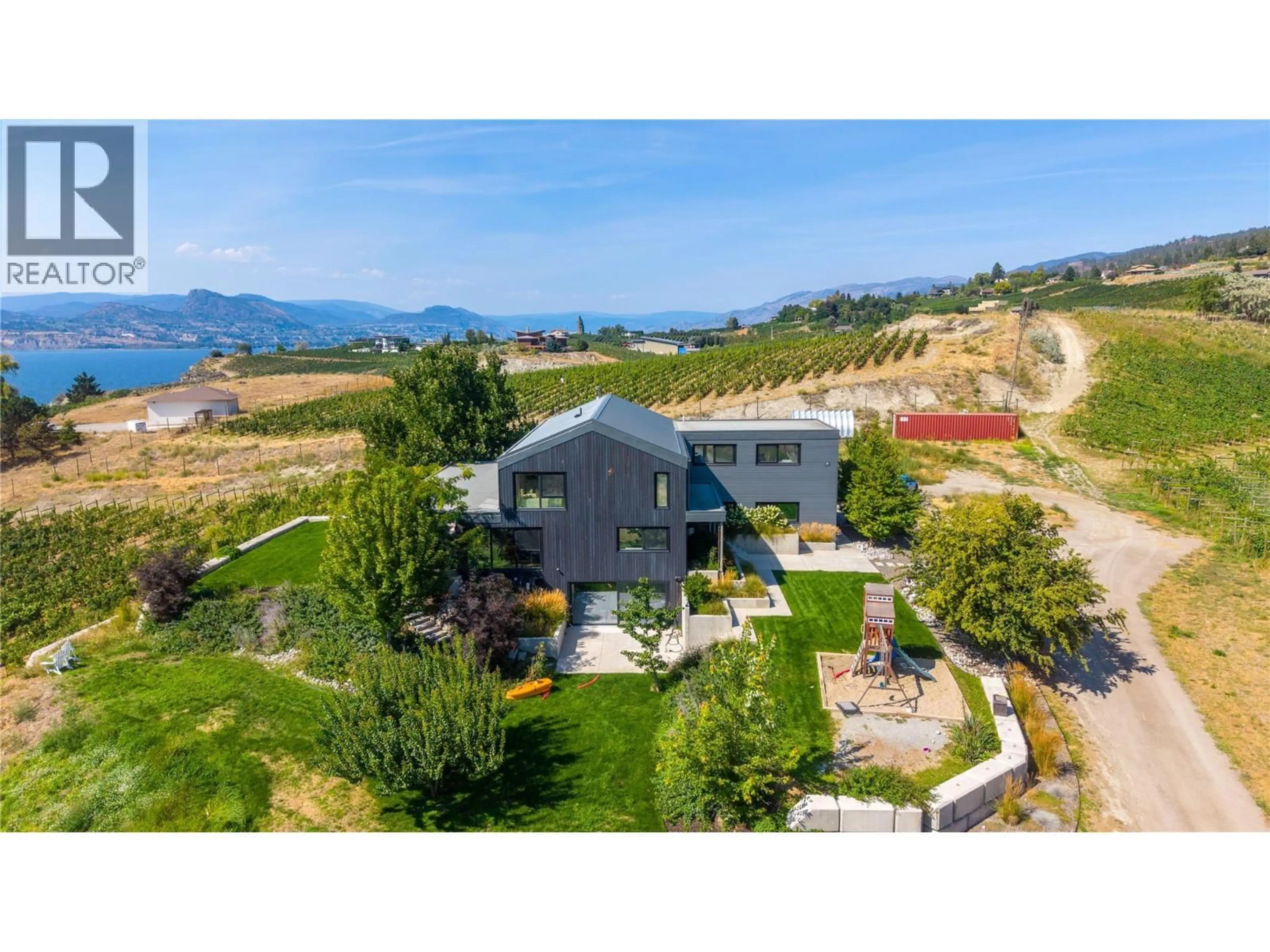 A pic from outside/outdoor area/front of a property/back of a property/a pic from drone, water/lake/river/ocean view for 1053 OHLHAUSEN ROAD, Penticton British Columbia V2A8T6