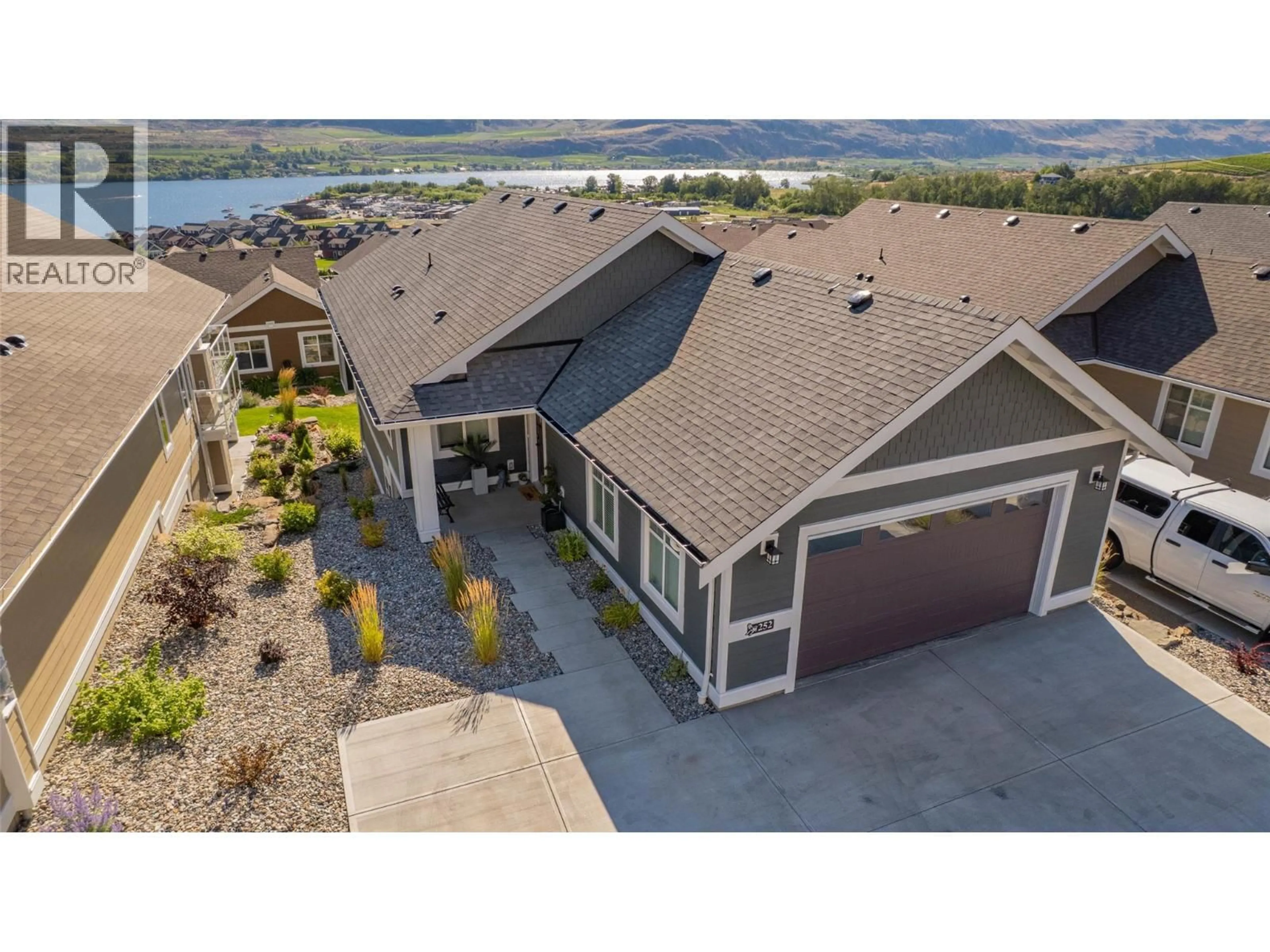 A pic from outside/outdoor area/front of a property/back of a property/a pic from drone, water/lake/river/ocean view for 252 - 2450 RADIO TOWER ROAD, Oliver British Columbia V0H1T1