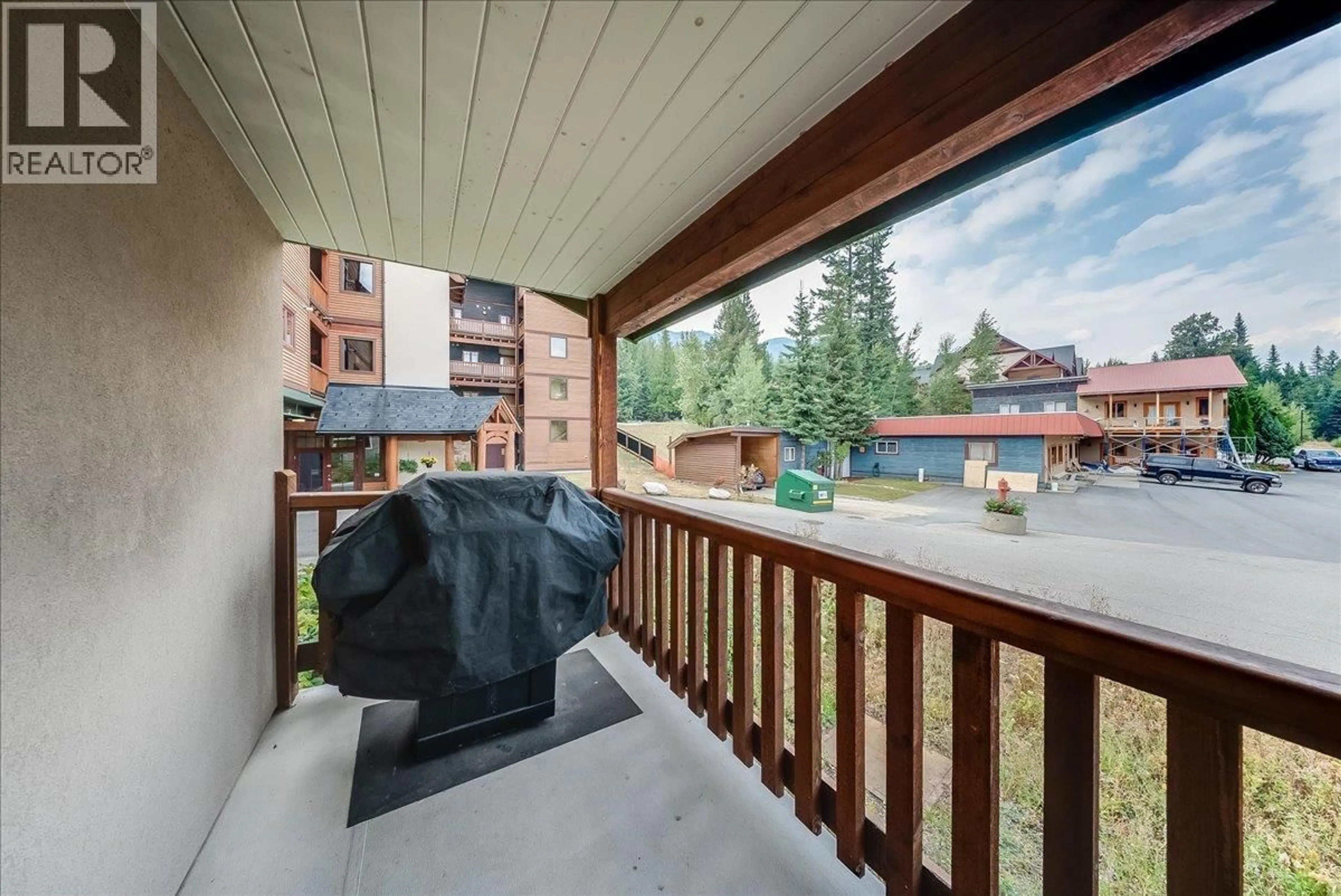 Balcony in the apartment, mountain view for E - 1003 MOUNTAIN VIEW ROAD, Rossland British Columbia V0G1Y0