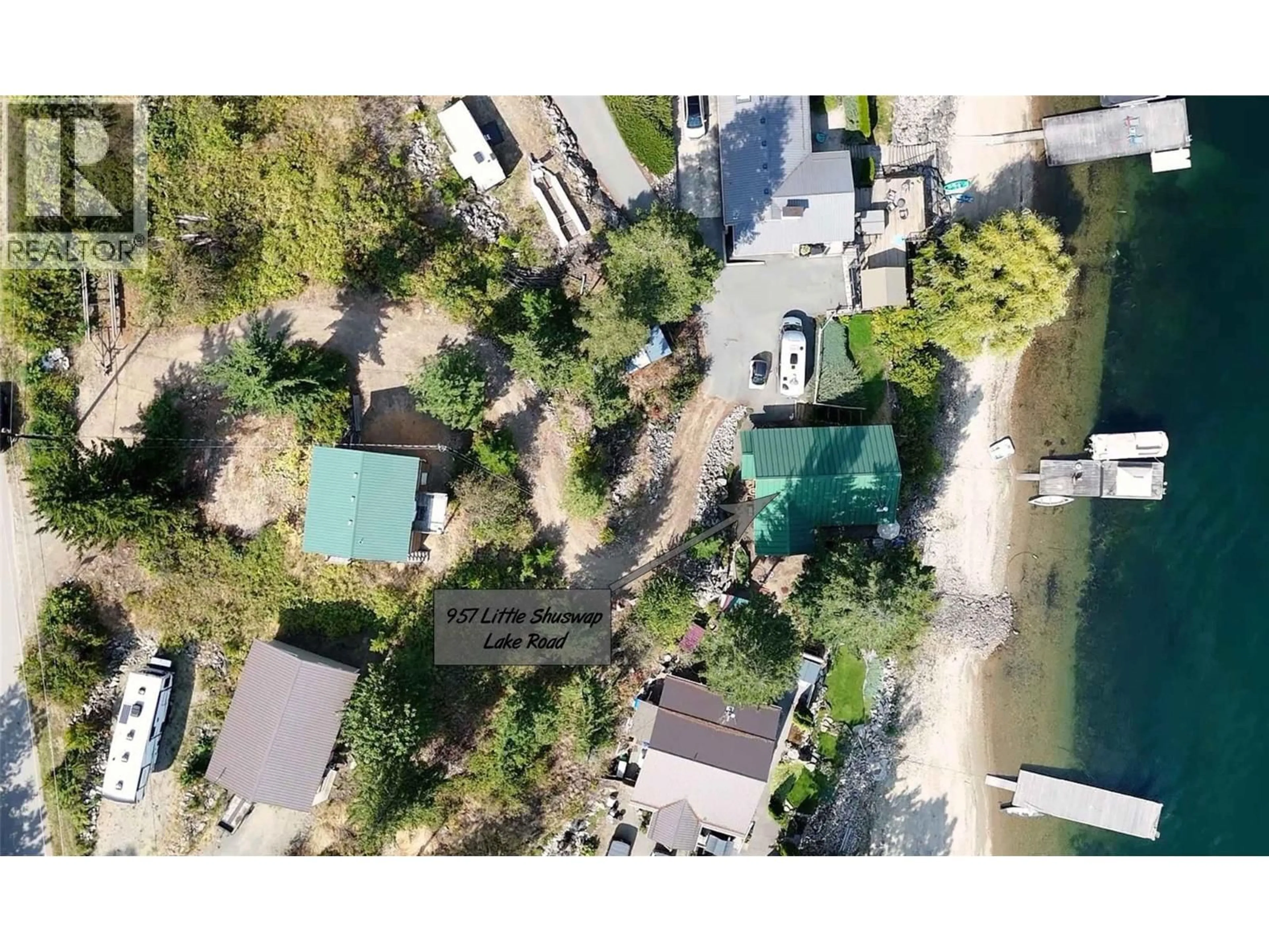 A pic from outside/outdoor area/front of a property/back of a property/a pic from drone, street for 957 LITTLE SHUSWAP LAKE ROAD, Chase British Columbia V0E1M2