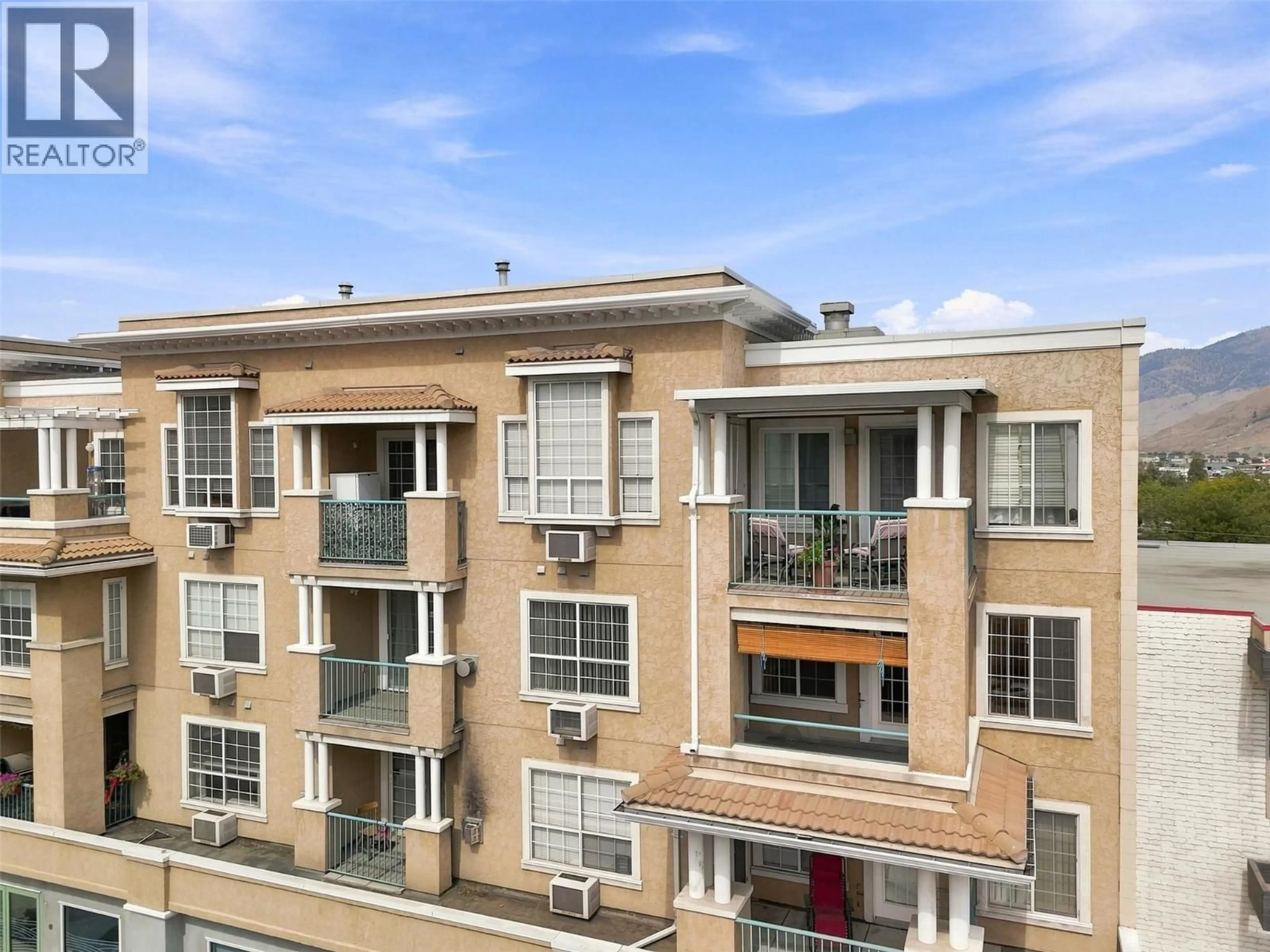 A pic from outside/outdoor area/front of a property/back of a property/a pic from drone, city buildings view from balcony for 318 - 554 SEYMOUR STREET, Kamloops British Columbia V2C2G9