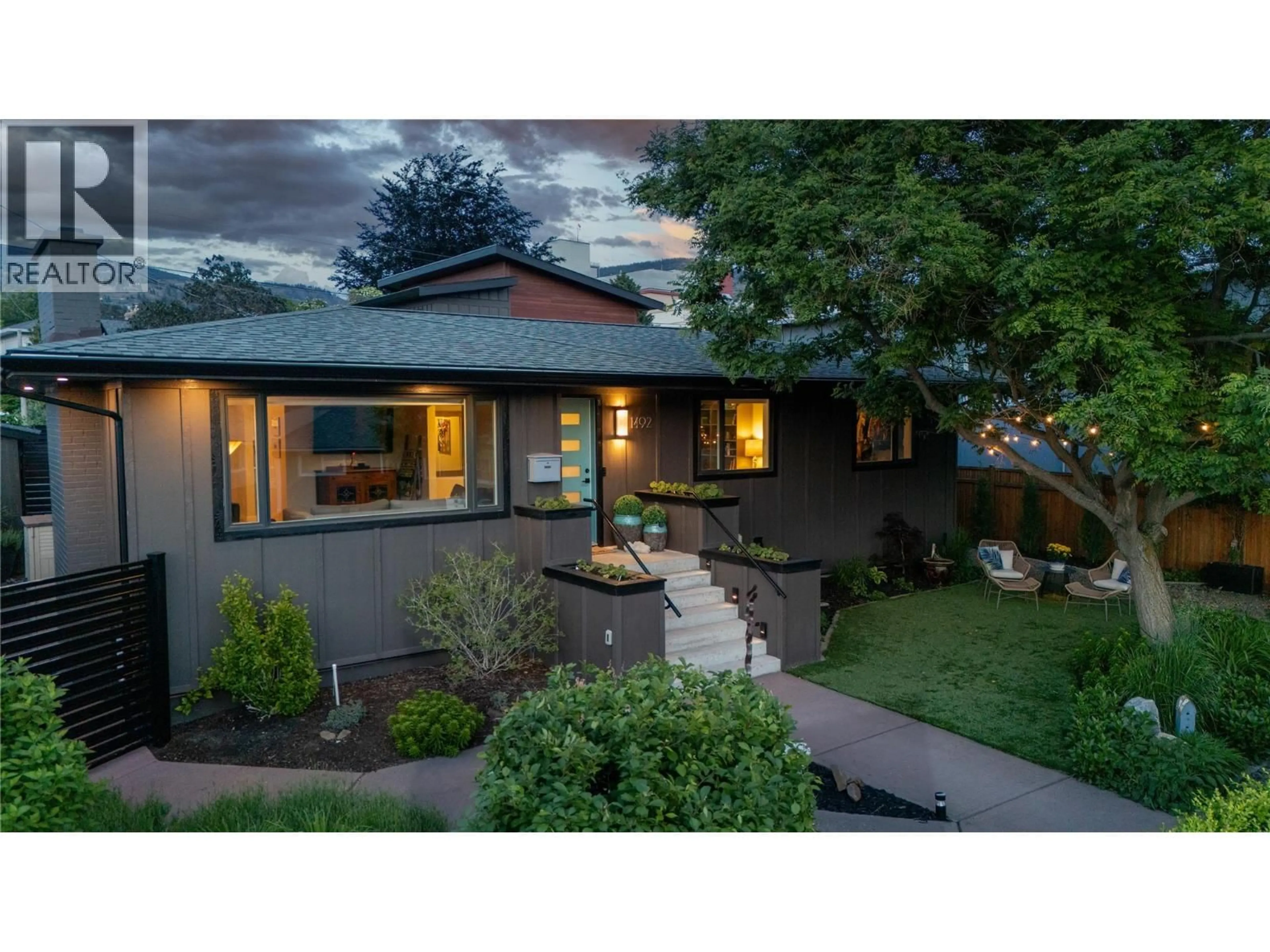 A pic from outside/outdoor area/front of a property/back of a property/a pic from drone, street for 1492 LEIR STREET, Penticton British Columbia V2A4Z5
