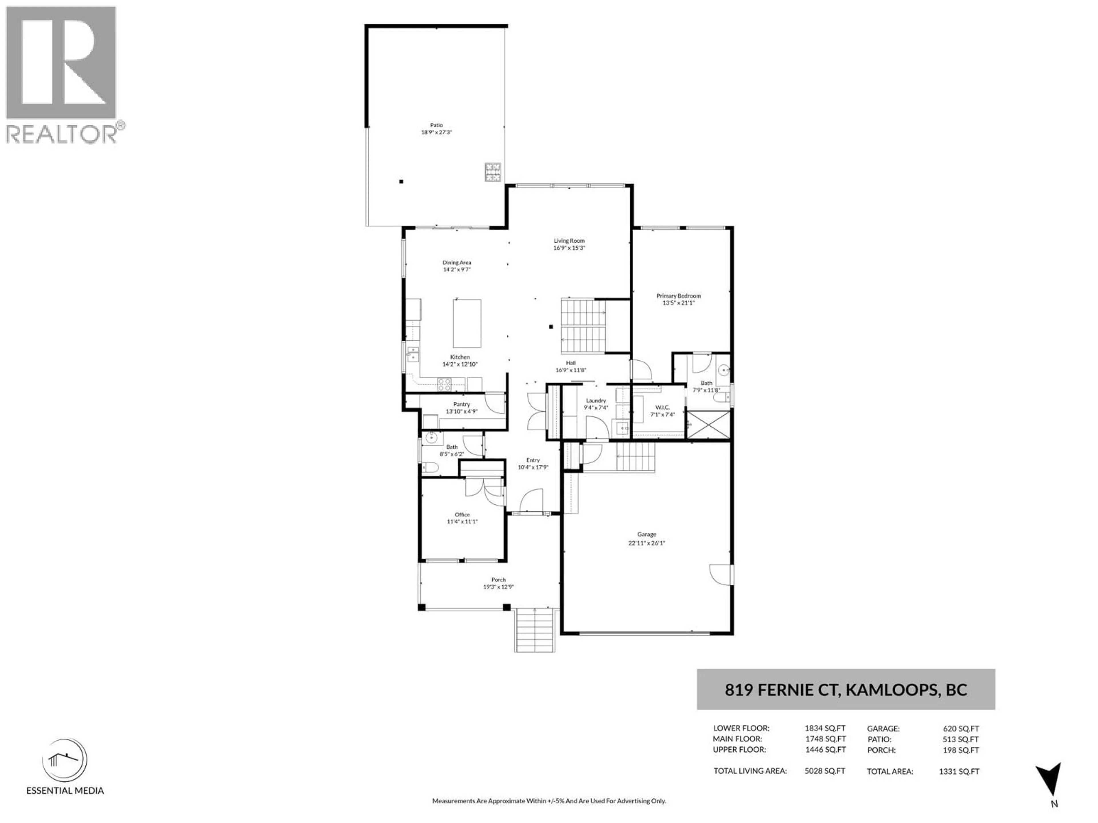 Floor plan for 819 FERNIE COURT, Kamloops British Columbia V2C0A7