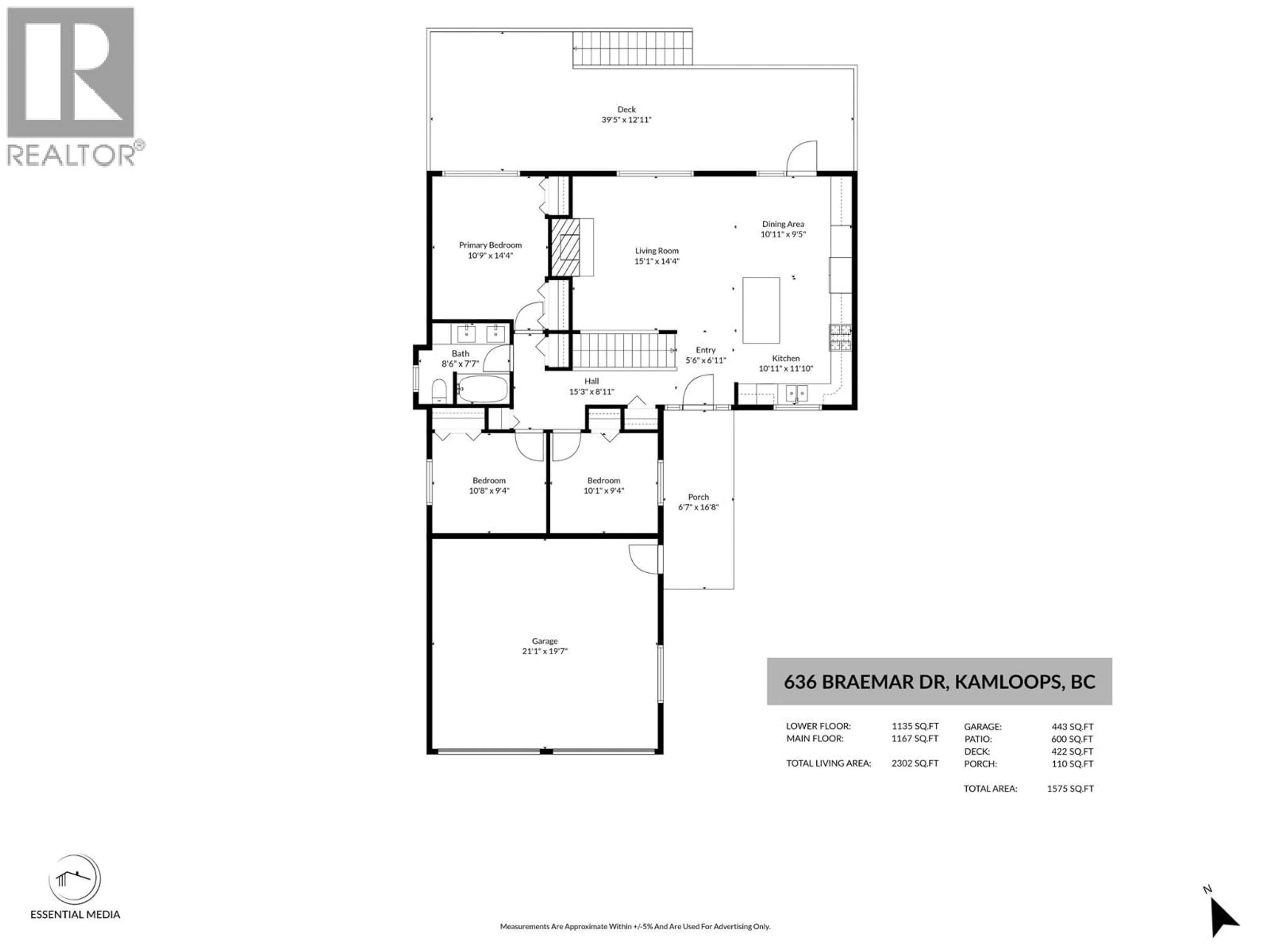 Floor plan for 636 BRAEMAR DRIVE, Kamloops British Columbia V1S1H9