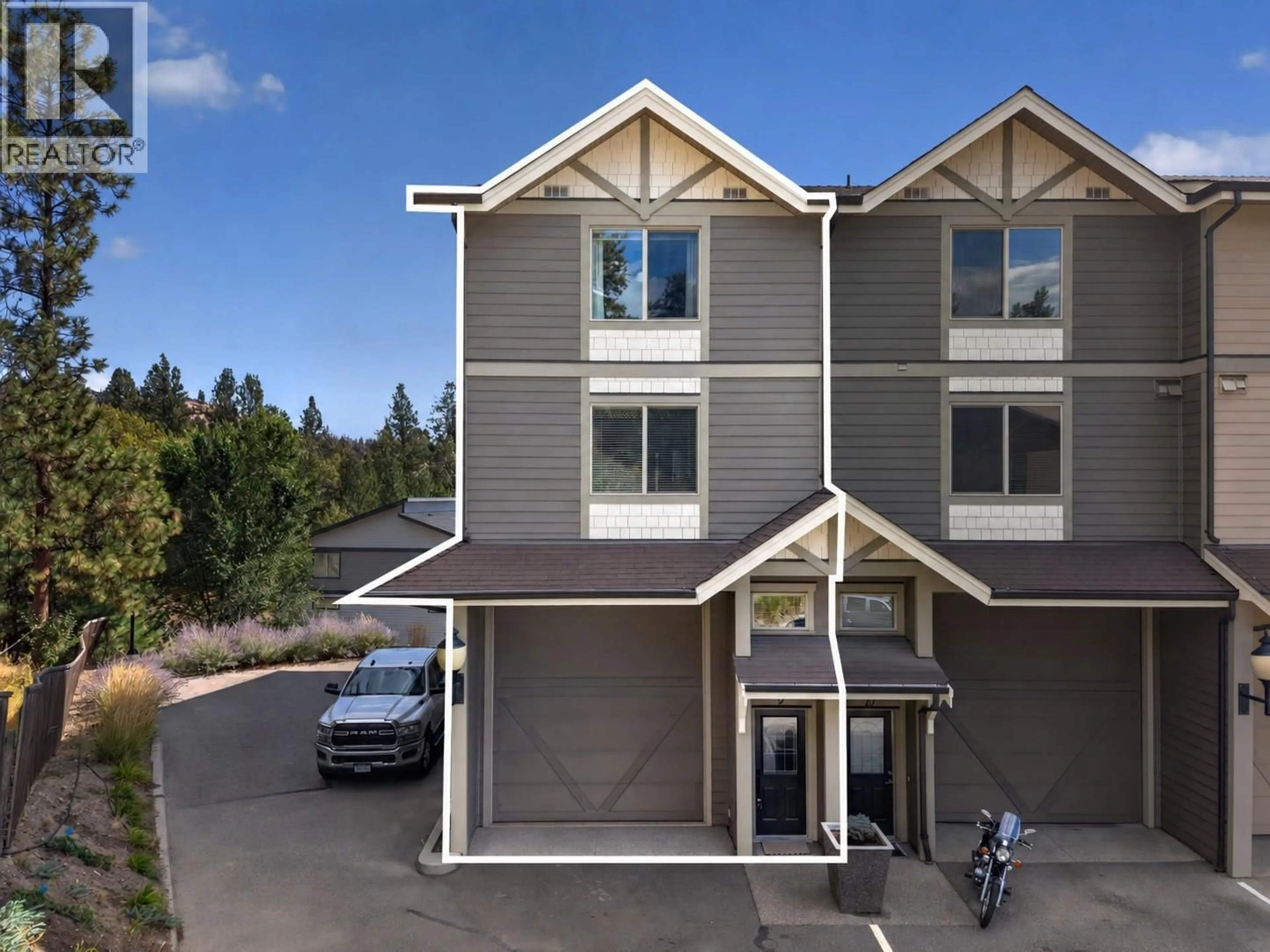 A pic from outside/outdoor area/front of a property/back of a property/a pic from drone, mountain view for 9 - 3359 COUGAR ROAD, West Kelowna British Columbia V4T3G1