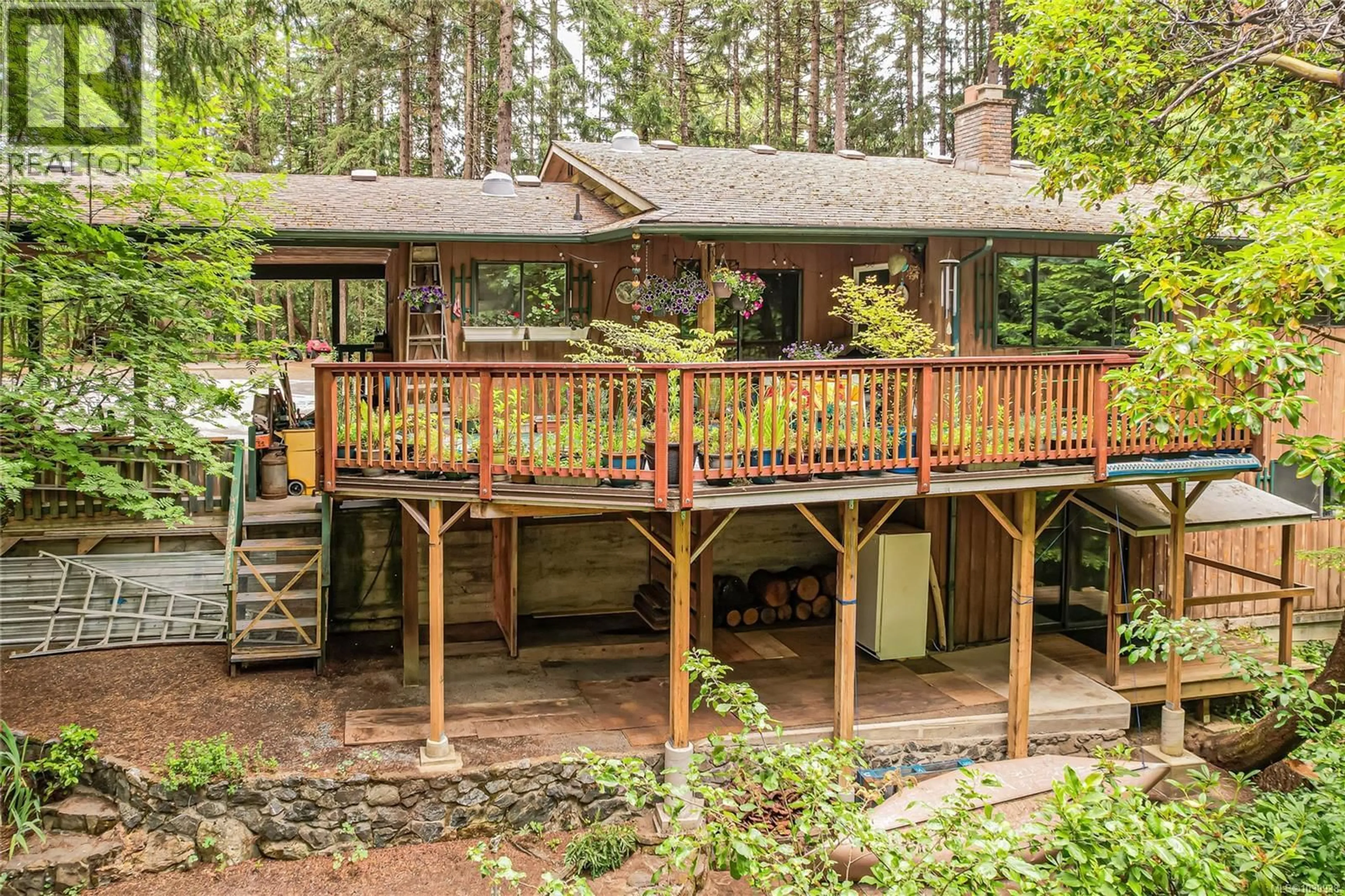 Patio, forest/trees view for 2330 DAMASCUS ROAD, Shawnigan Lake British Columbia V8H2E7
