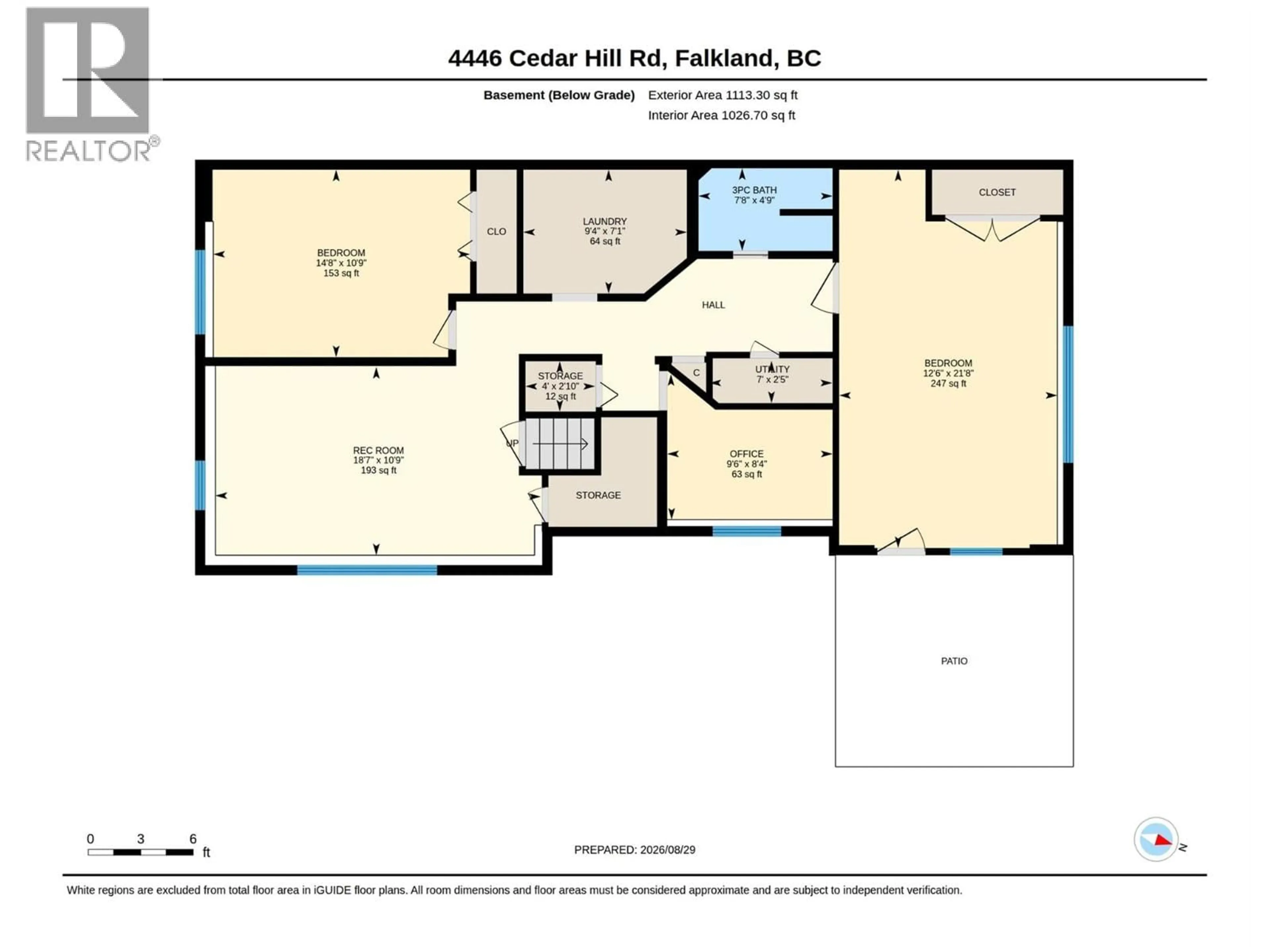 Floor plan for 4446 CEDAR HILL ROAD, Falkland British Columbia V0E1W1