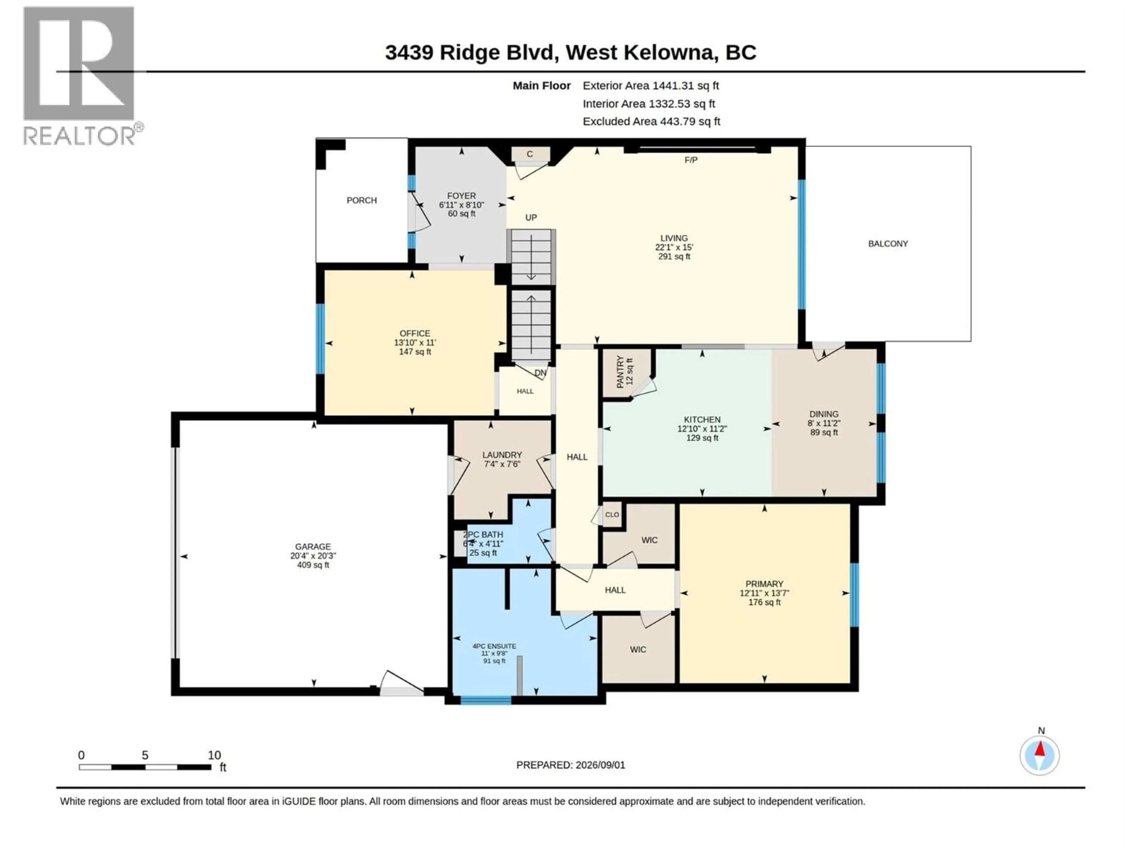 Floor plan for 3439 RIDGE BOULEVARD, West Kelowna British Columbia V4T2V6