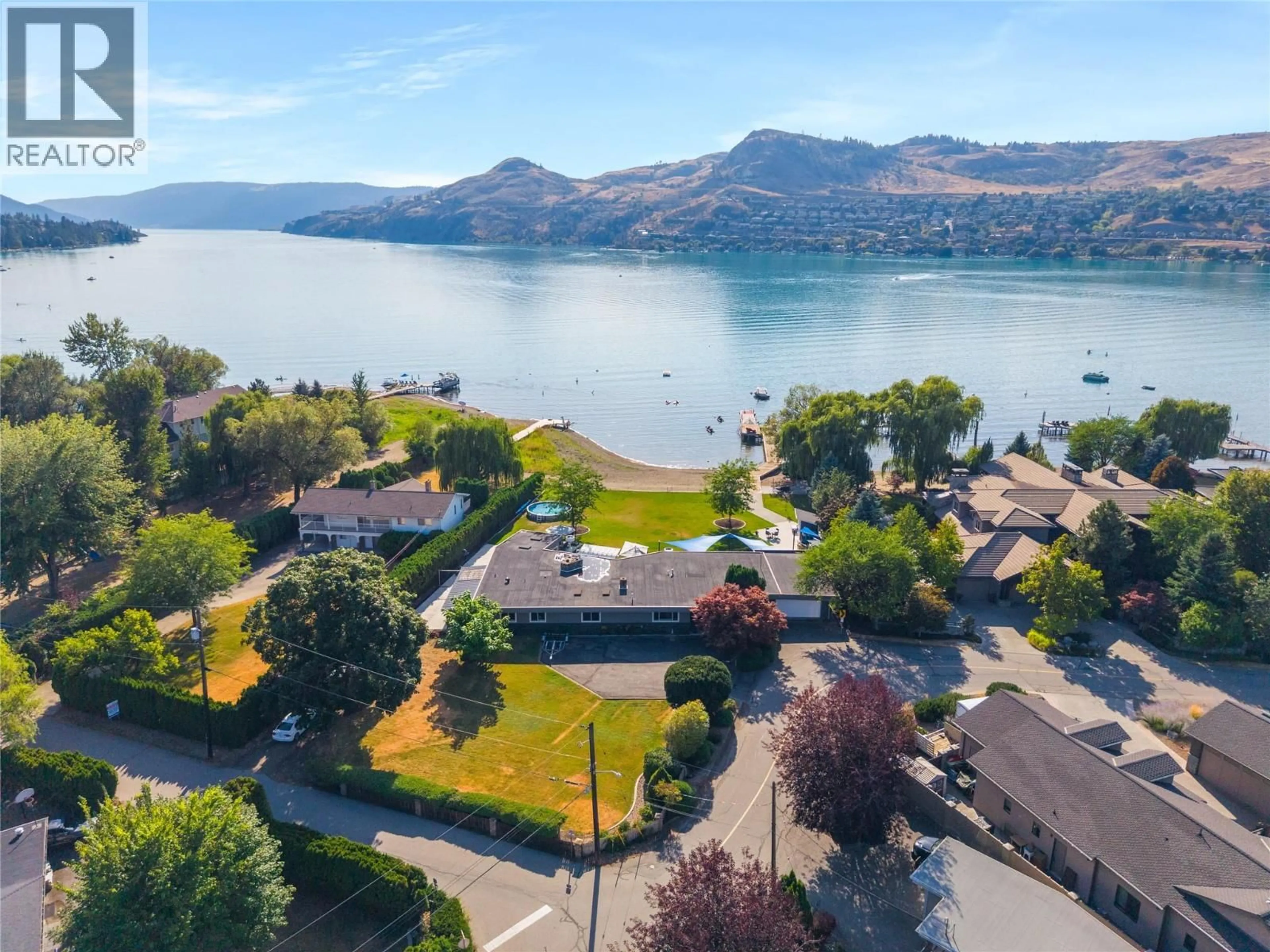 A pic from outside/outdoor area/front of a property/back of a property/a pic from drone, water/lake/river/ocean view for 8104 KALAVISTA DRIVE, Coldstream British Columbia V1B1K3