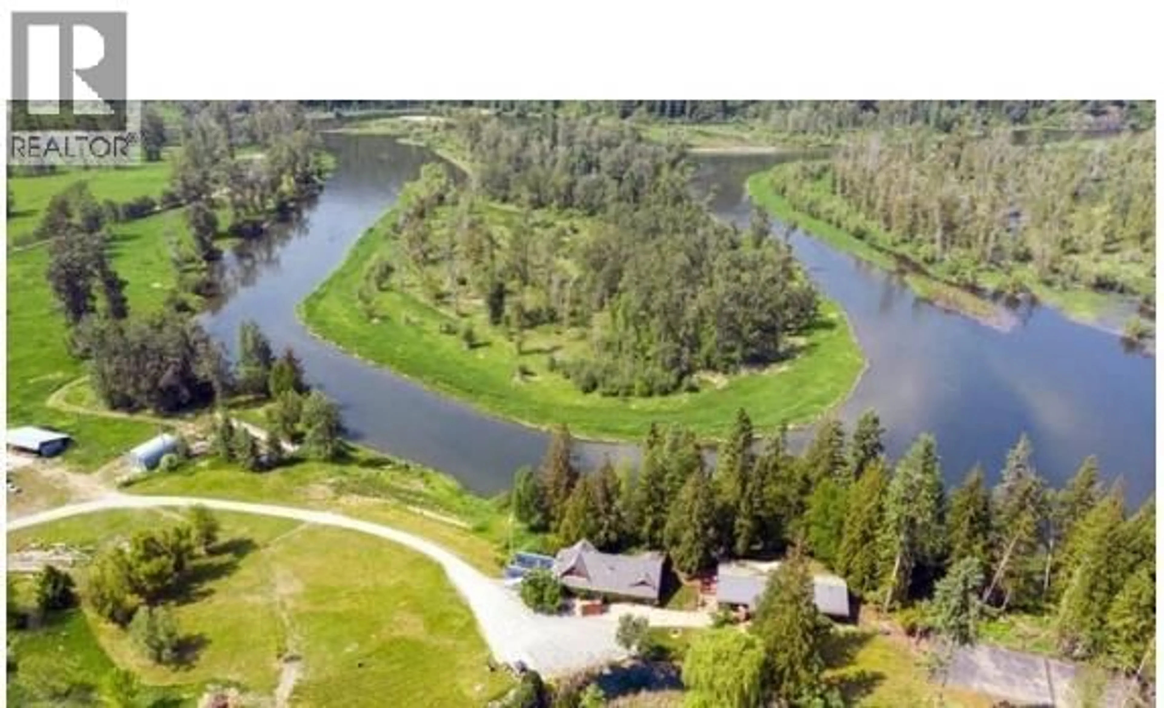 A pic from outside/outdoor area/front of a property/back of a property/a pic from drone, water/lake/river/ocean view for 349 HIDDEN LAKE ROAD, Enderby British Columbia V0E1V5
