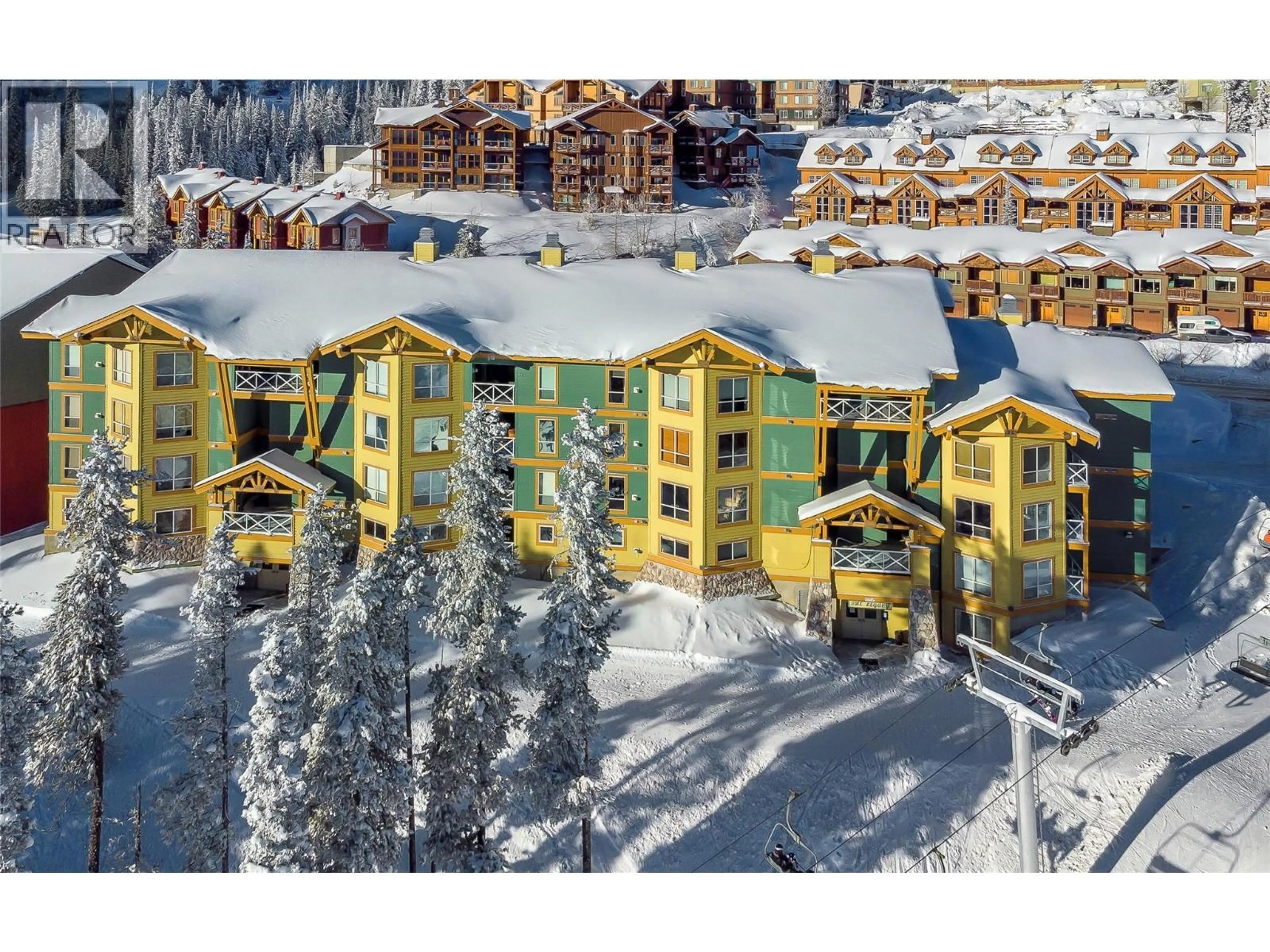 A pic from outside/outdoor area/front of a property/back of a property/a pic from drone, unknown for 308 - 215 KETTLE VIEW ROAD, Big White British Columbia V1P1P3