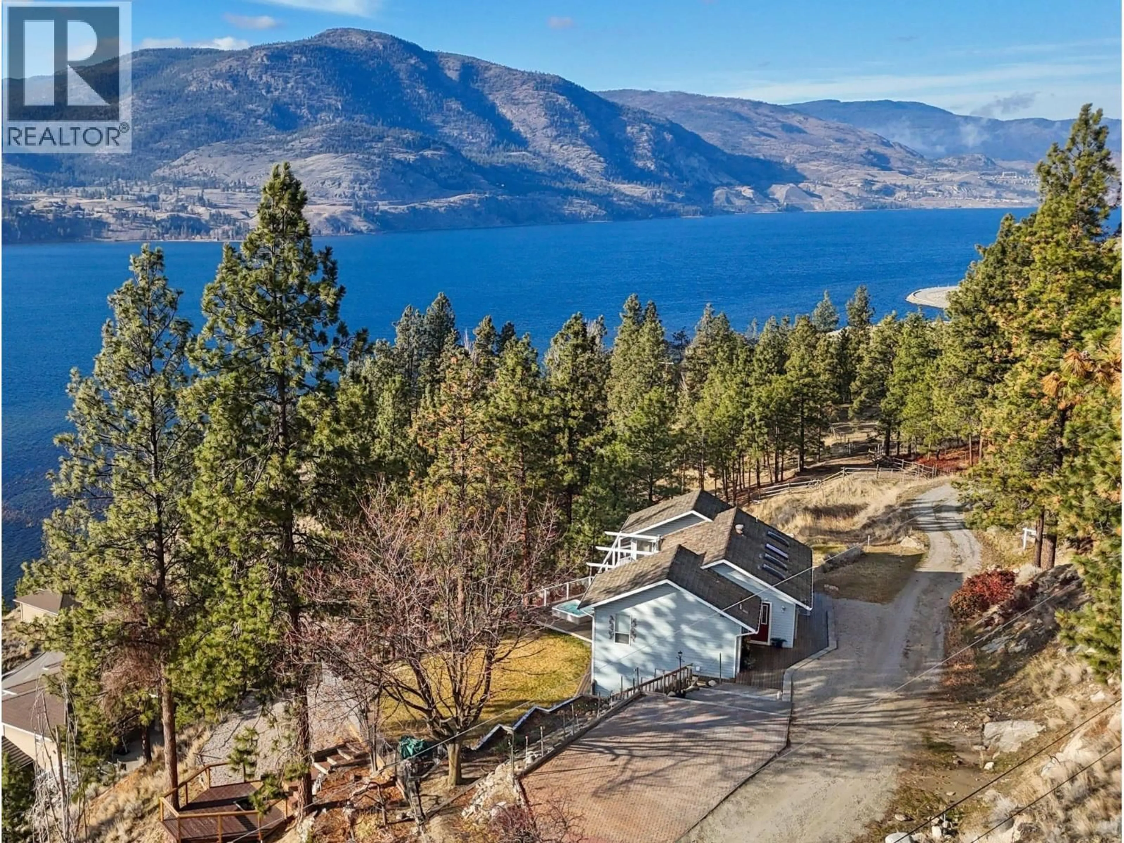 A pic from outside/outdoor area/front of a property/back of a property/a pic from drone, water/lake/river/ocean view for 133 EAGLE RIDGE ROAD, Okanagan Falls British Columbia V0H1R3