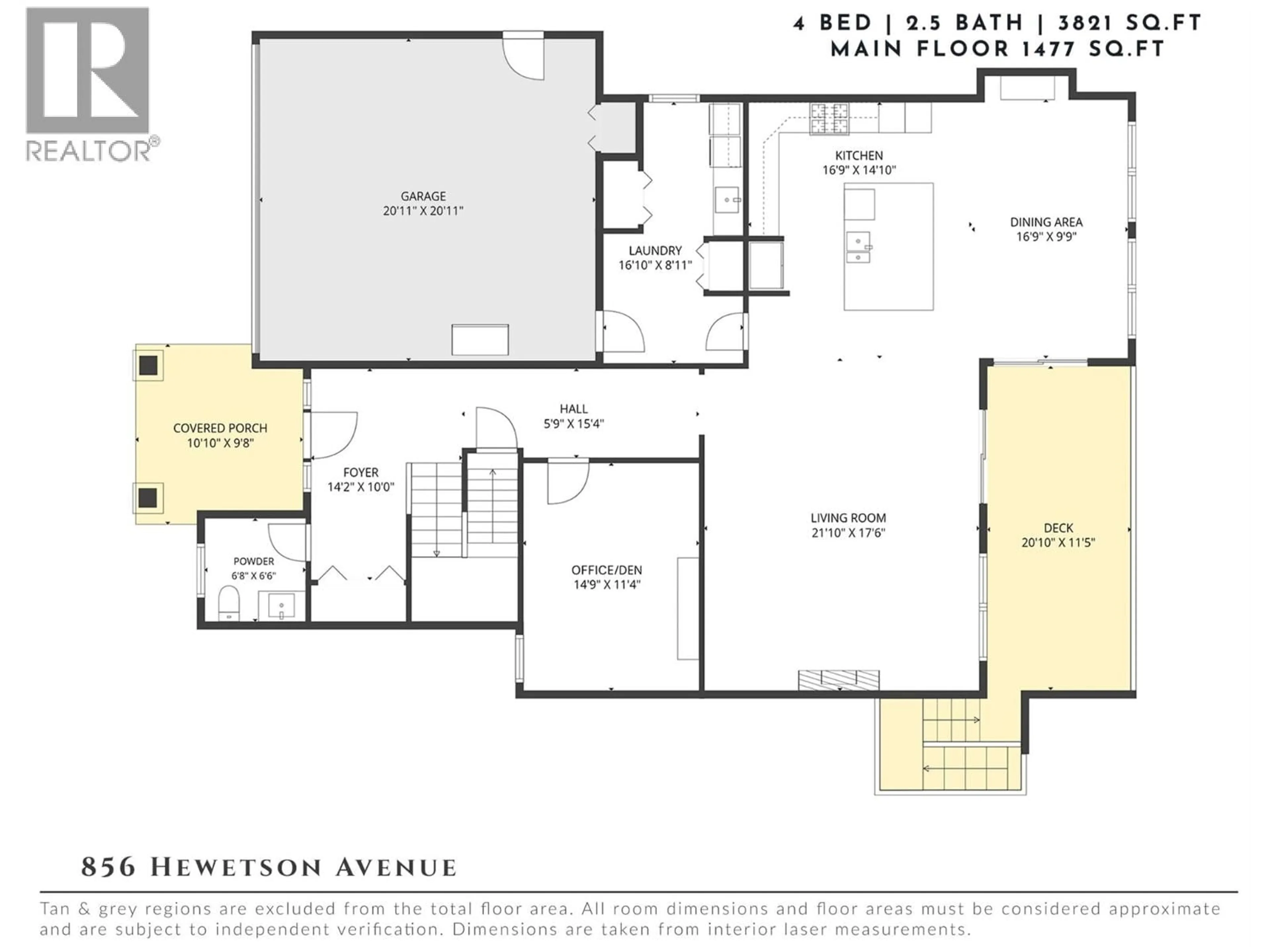 Floor plan for 856 HEWETSON AVENUE, Kelowna British Columbia V1W5C9