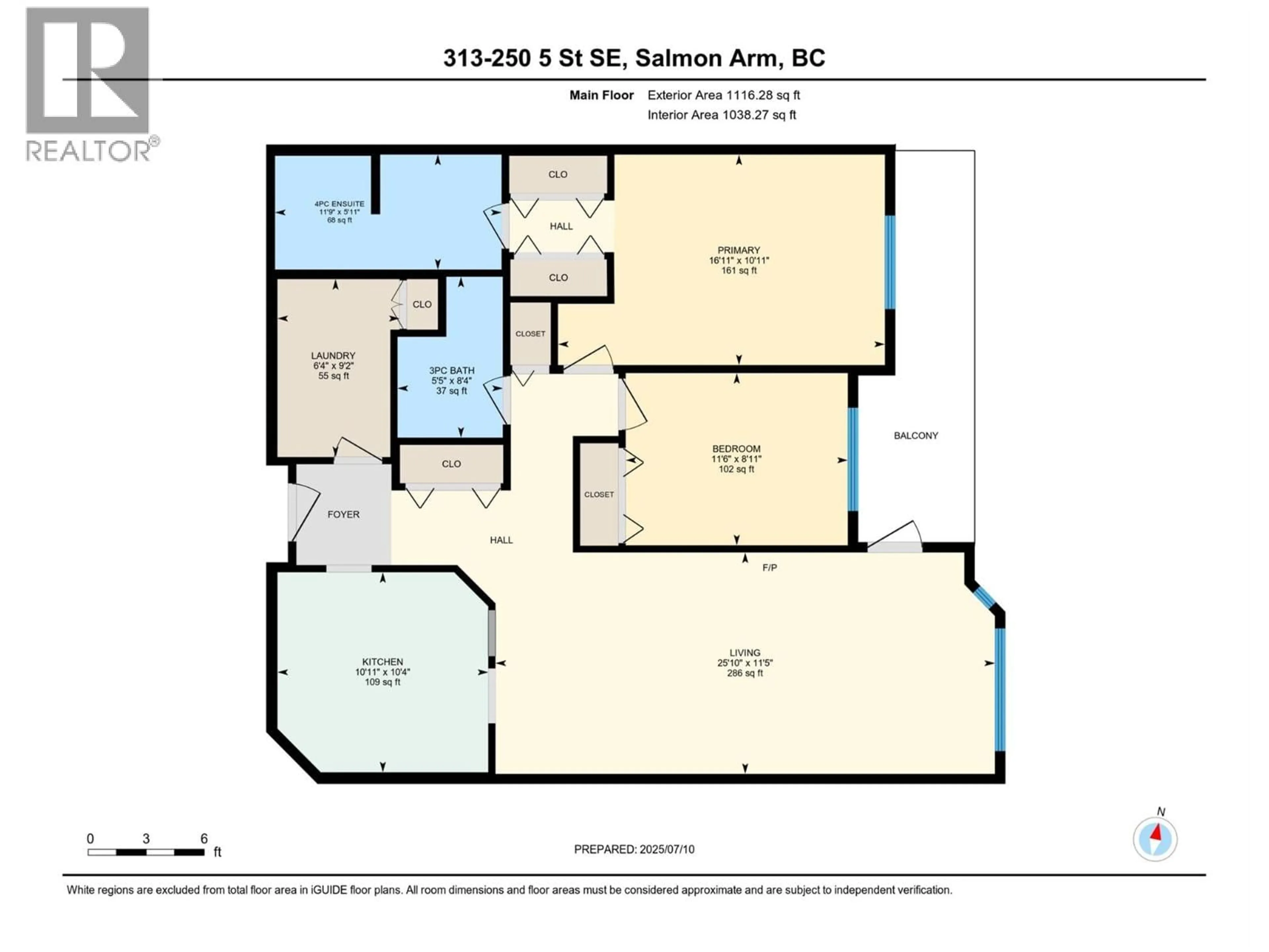 Floor plan for 313 - 250 5 STREET SOUTHEAST, Salmon Arm British Columbia V1E1J8
