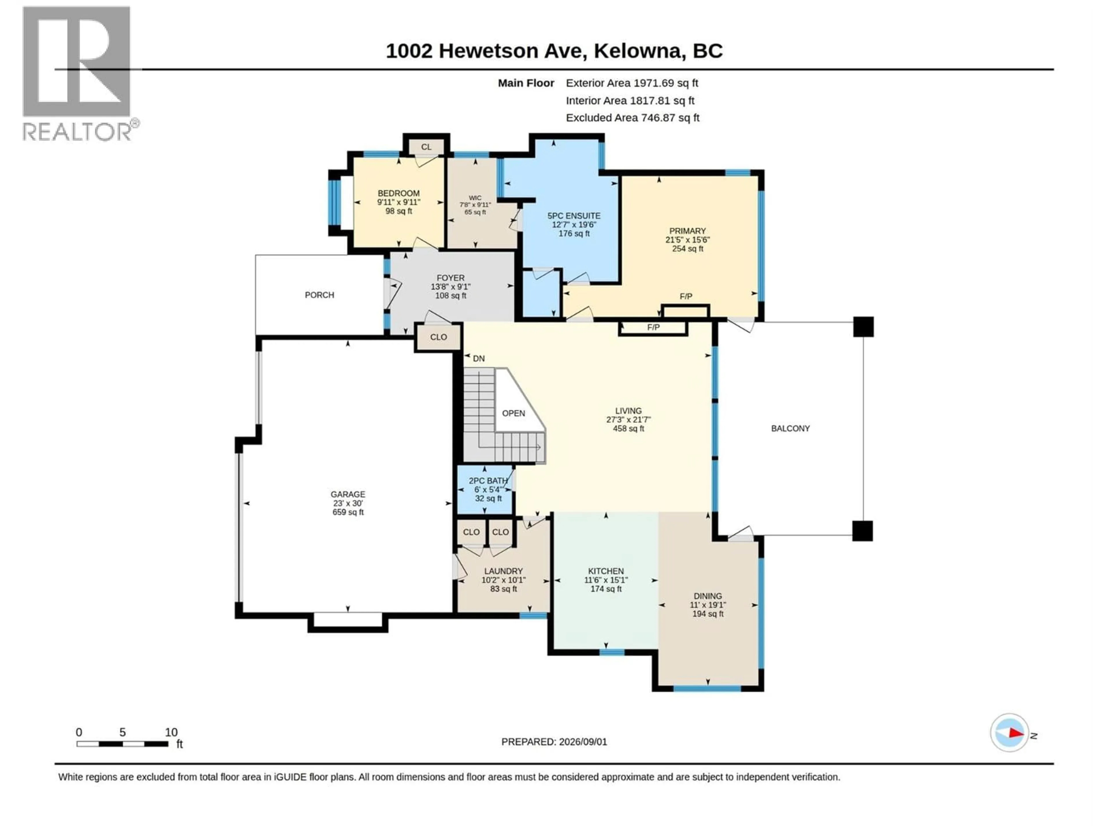 Floor plan for 1002 HEWETSON AVENUE, Kelowna British Columbia V1W5H8